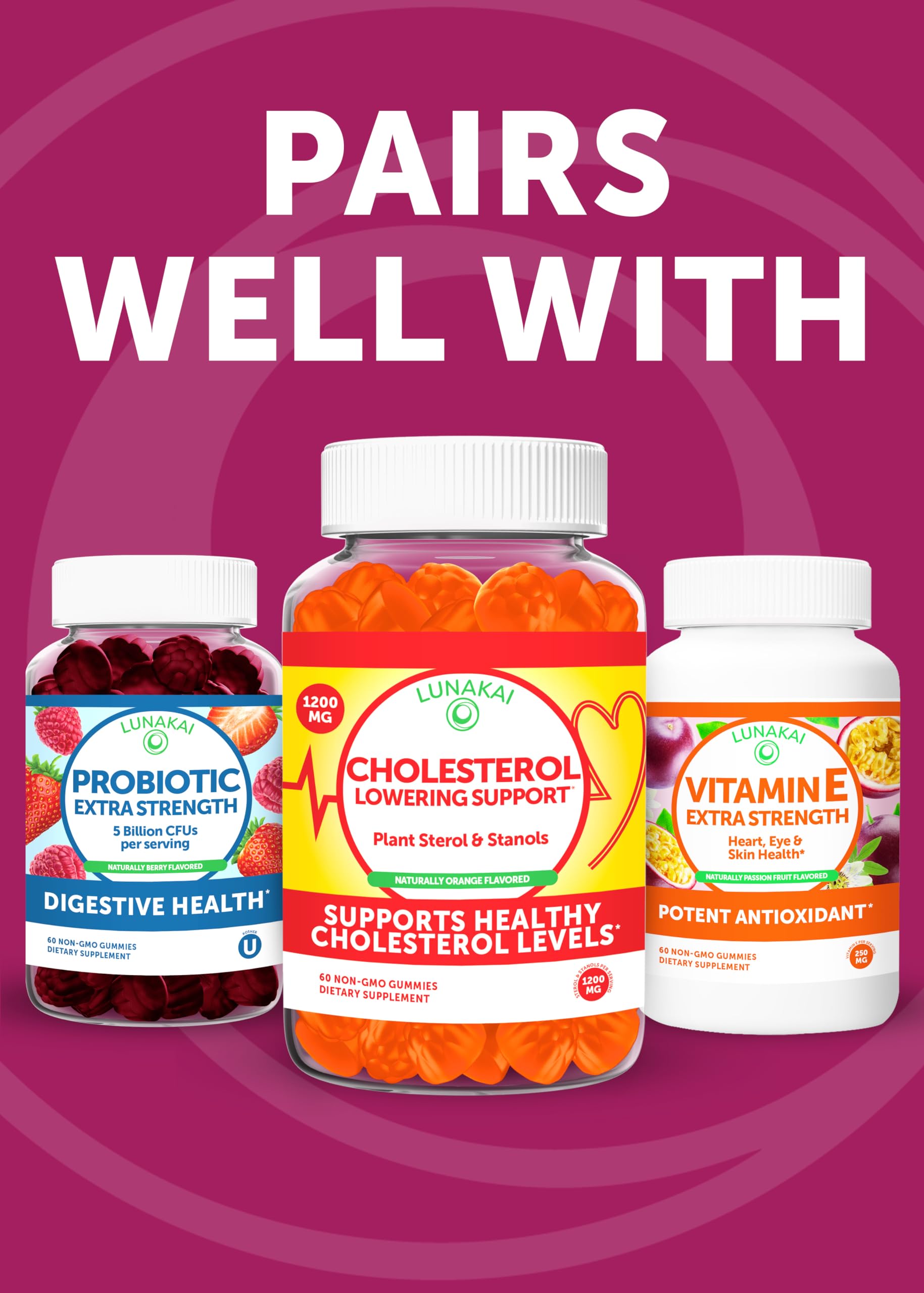 Lunakai USA Made Beet Root Gummies with Antioxidant Blend - Delicious Non-GMO Beet Chews, 60ct LunakaiAu supplements