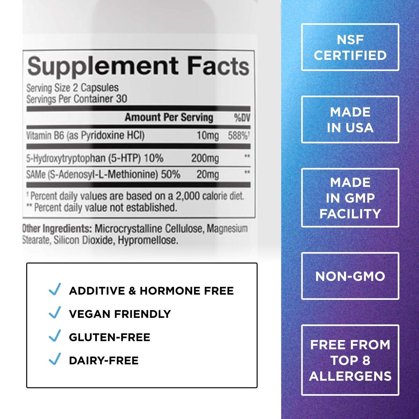 DR. EMIL NUTRITION 200 MG 5-HTP Plus with SAM-e to Maintain Normal Healthy Sleep and Create a Sense of Wellbeing - 5HTP Supplement with Vitamin DR. EMIL NUTRITIONUS supplements