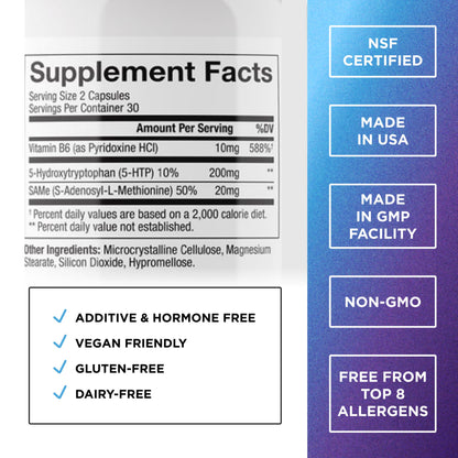 DR. EMIL NUTRITION 200 MG 5-HTP Plus with SAM-e to Maintain Normal Healthy Sleep and Create a Sense of Wellbeing - 5HTP Supplement with Vitamin DR. EMIL NUTRITIONUS supplements