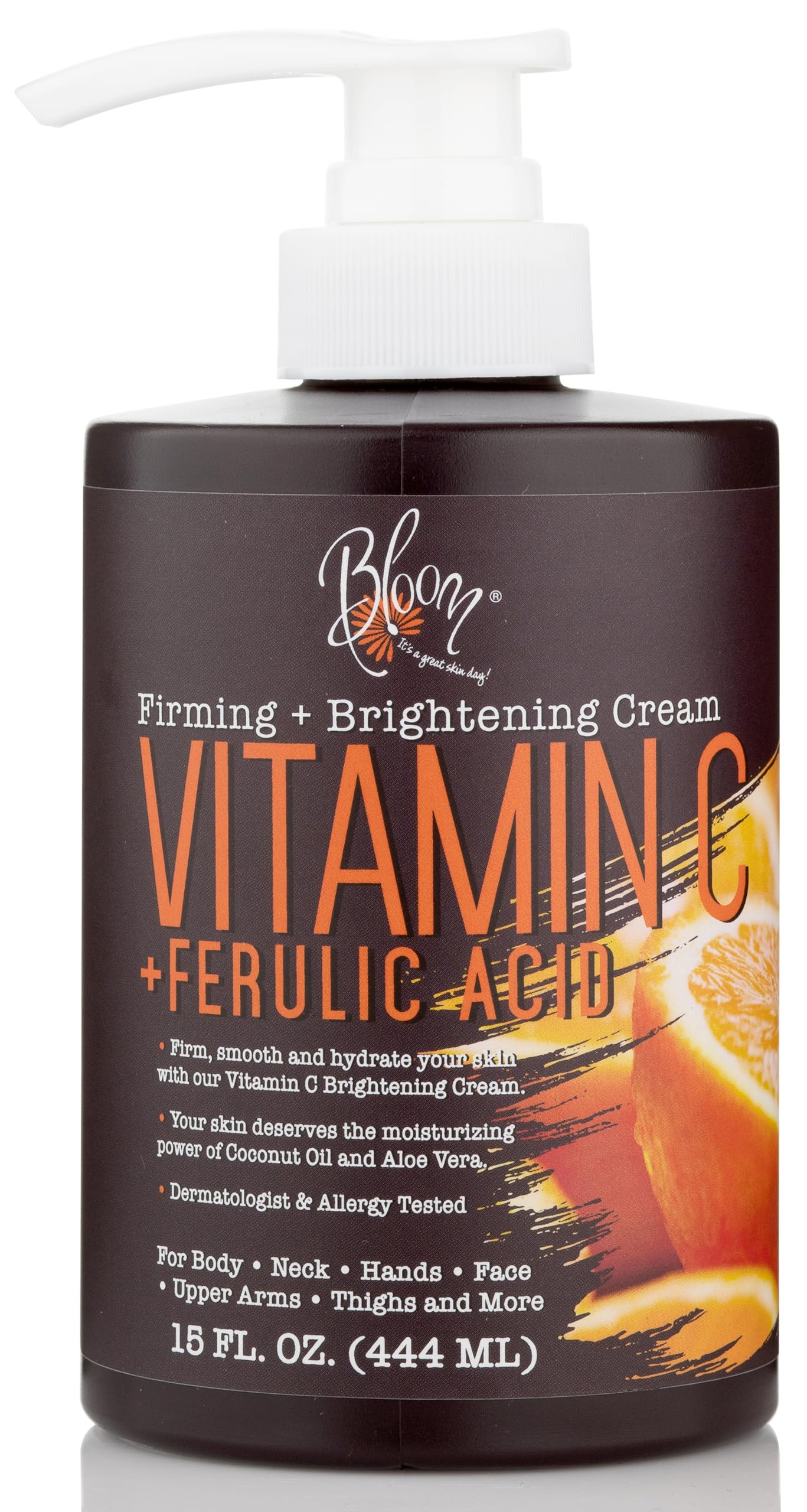 BLOOM Vitamin C Cream Body Lotion & Face Moisturizer W/Coconut Oil | Natural Skin Care BLOOM IT'S A GREAT SKIN DAY!US supplements