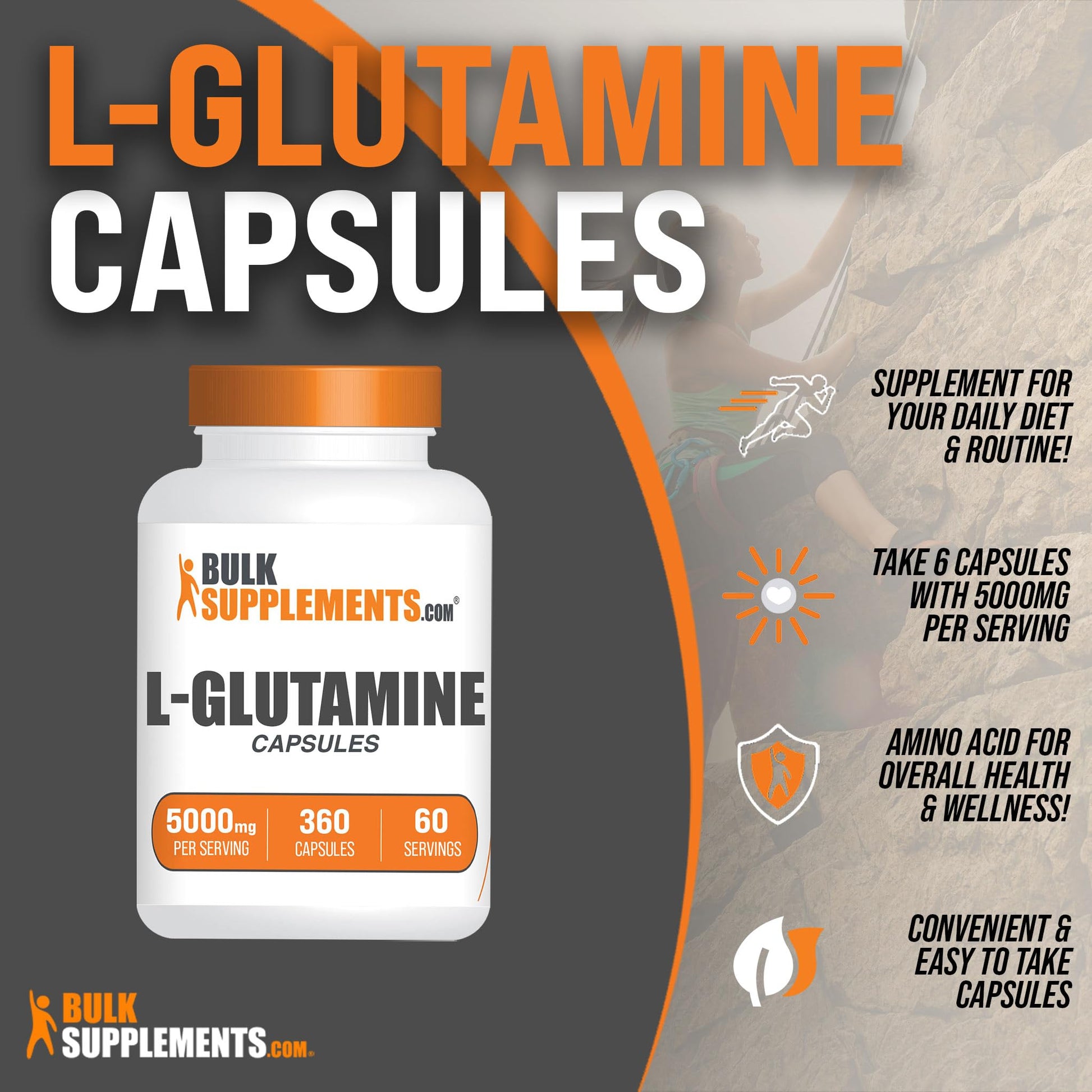 BULKSUPPLEMENTS.COM L-Glutamine Capsules - Glutamine Supplement, L Glutamine BULKSUPPLEMENTS.COMUS supplements