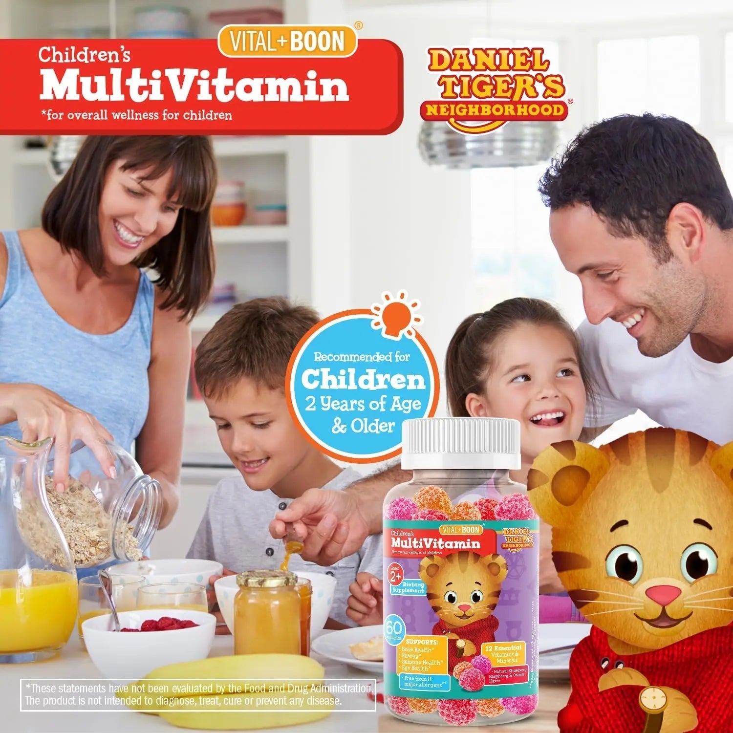 Daniel Tiger - Kids Multivitamin Gummies (60 Gummy Bottle) Toddler 2+ & Kids Vitamins - 12 Essential Vitamins & Minerals to Support Bone Health AvidAu supplements