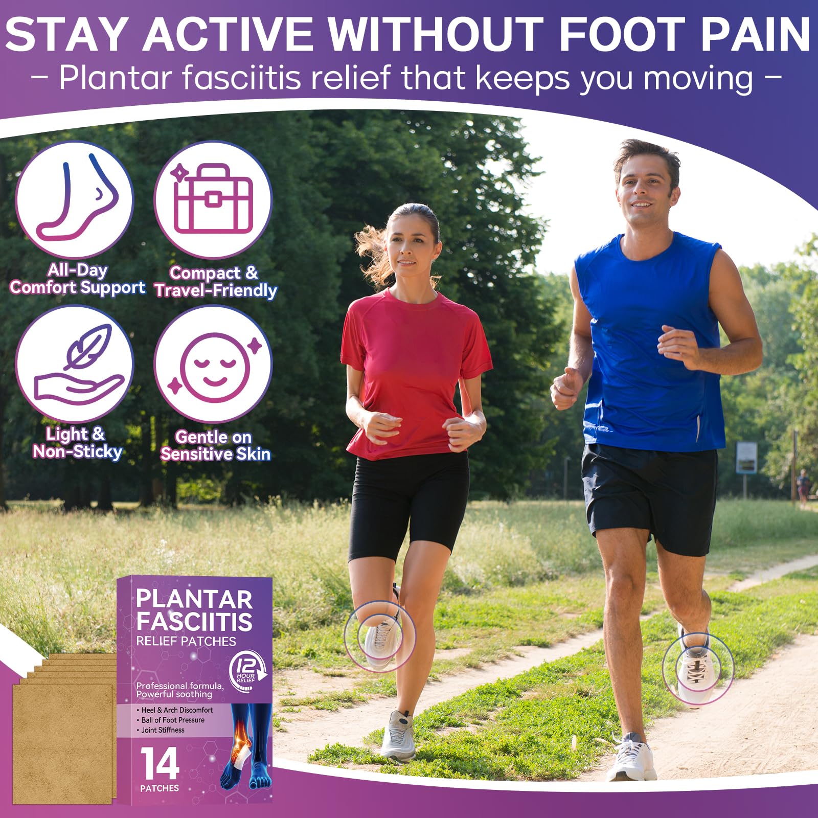 Mosconly Plantar Fasciitis Relief 14 Pcs, Natural Heel Discomfort Relief for Plantar Fasciitis, 12 Hour Maximum Strength Deep Hot, Soothing of Joint Soreness for Heel Discomfort MosconlyAu supplements