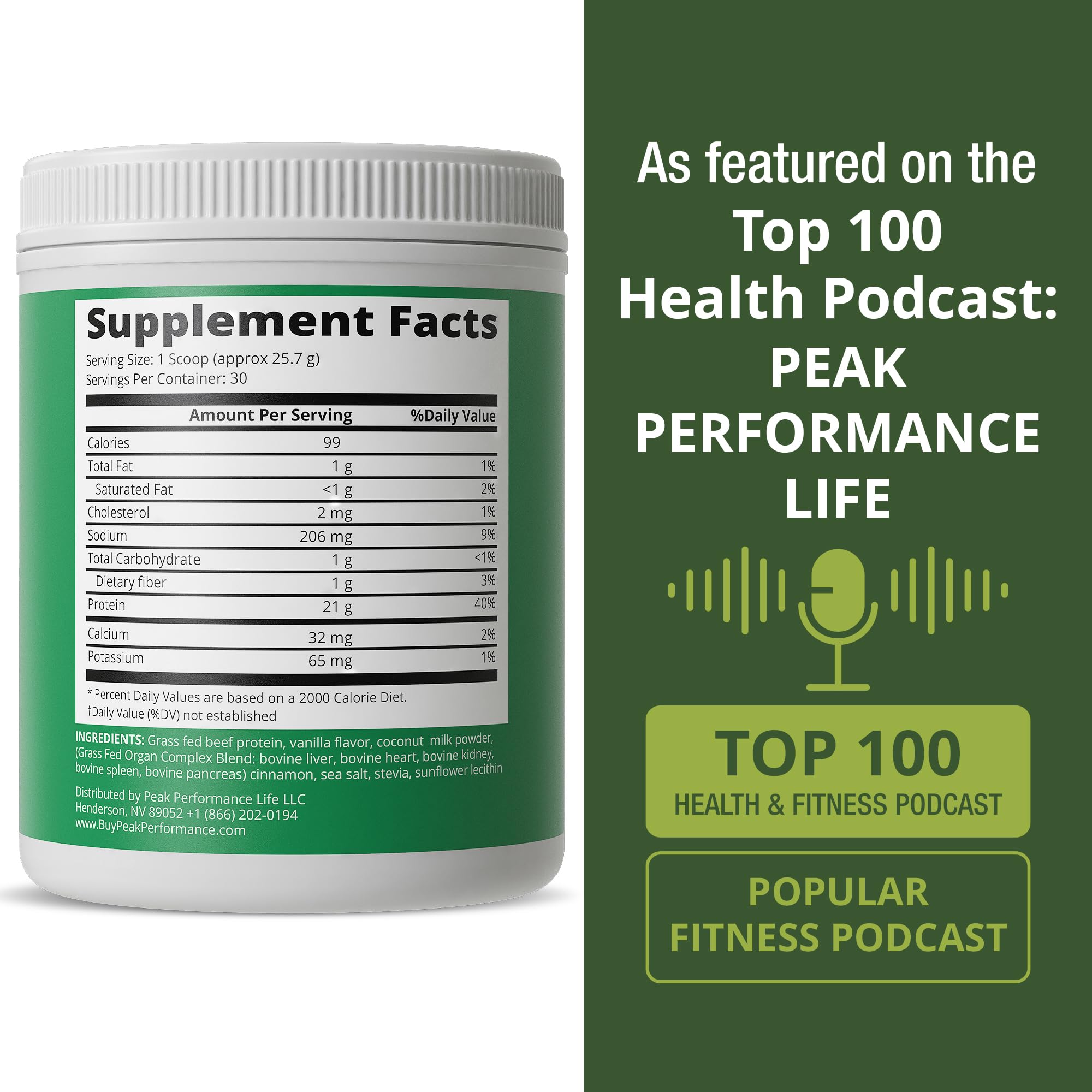 Grass Fed Beef Protein Powder + Organ Complex. Lactose Free Great Tasting Beef Protein Isolate. Animal Based Non Dairy No Whey Paleo Carnivore Supplement for Muscle Building. Vanilla Flavor Peak PerformanceAu supplements