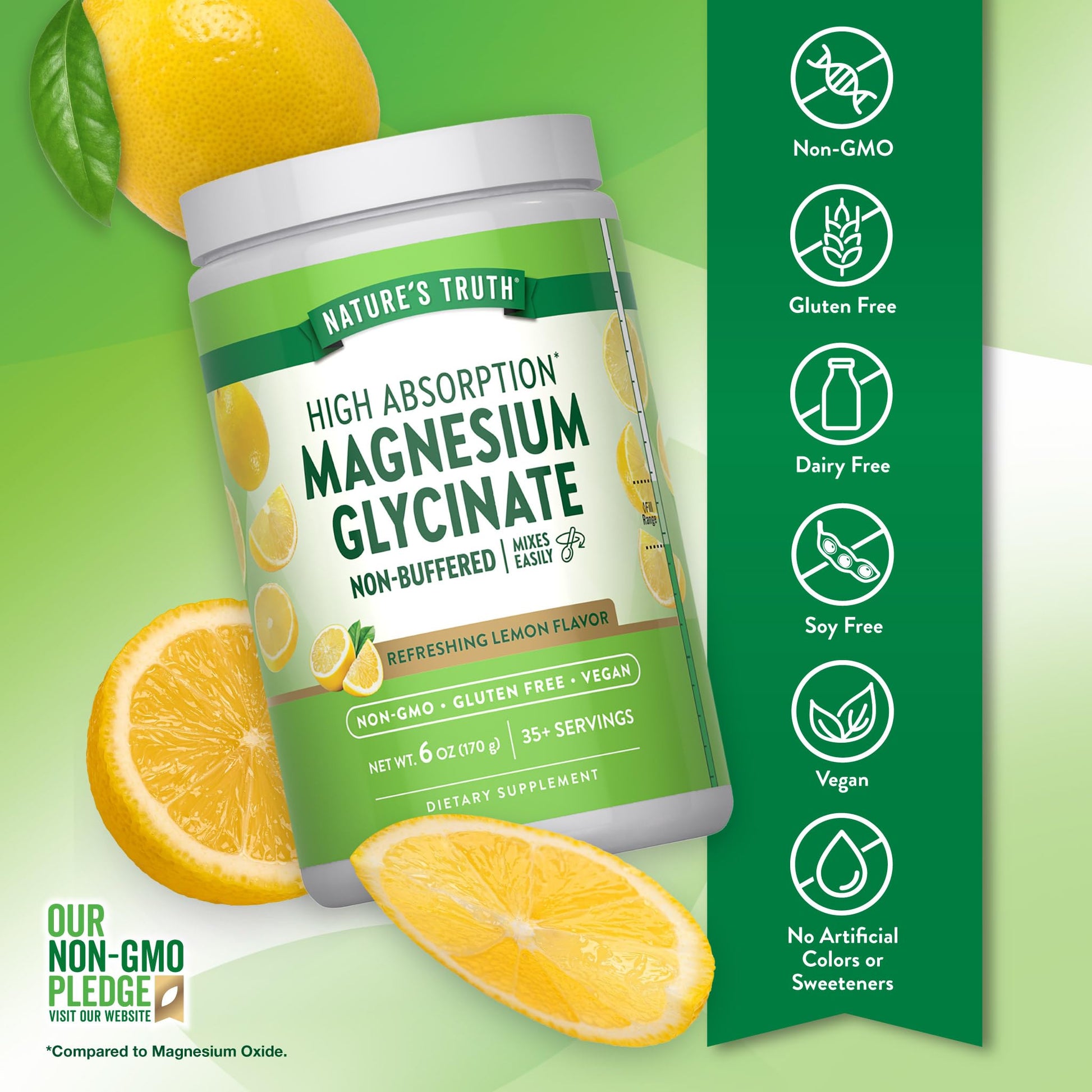 Nature's Truth Magnesium Glycinate Powder | 6 oz | Lemon Flavor | High Absorption | Vegan, Non-GMO, Gluten Free Supplement Nature's TruthAu supplements