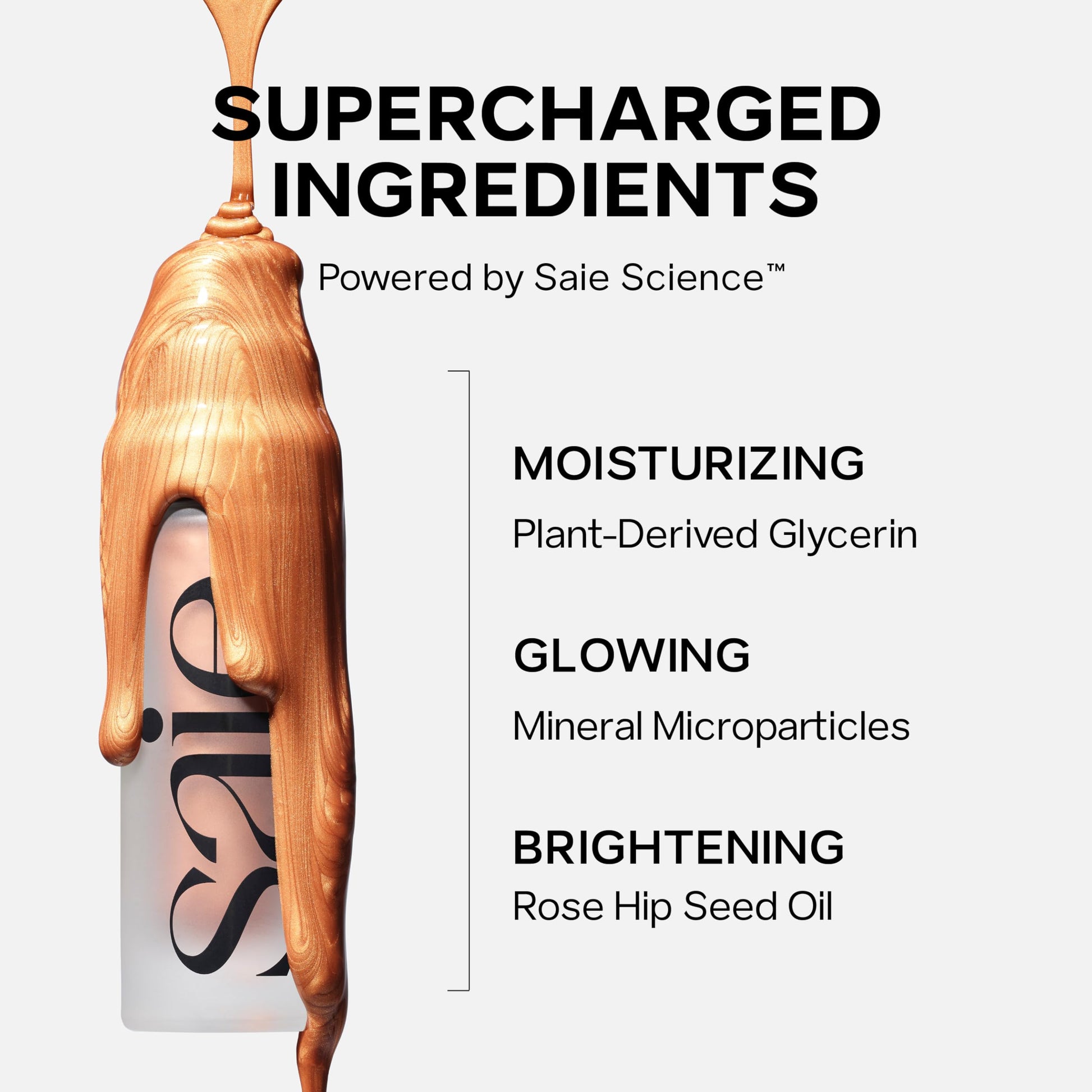 Saie Mini Glowy Super Gel - Hydrating Makeup Primer and Illuminating Glow Serum Enriched with Vitamin C and Squalane Oil - All-Over Liquid Highlighter Makeup for Instant Glass Skin - Starglow (0.5 oz) SaieAu supplements