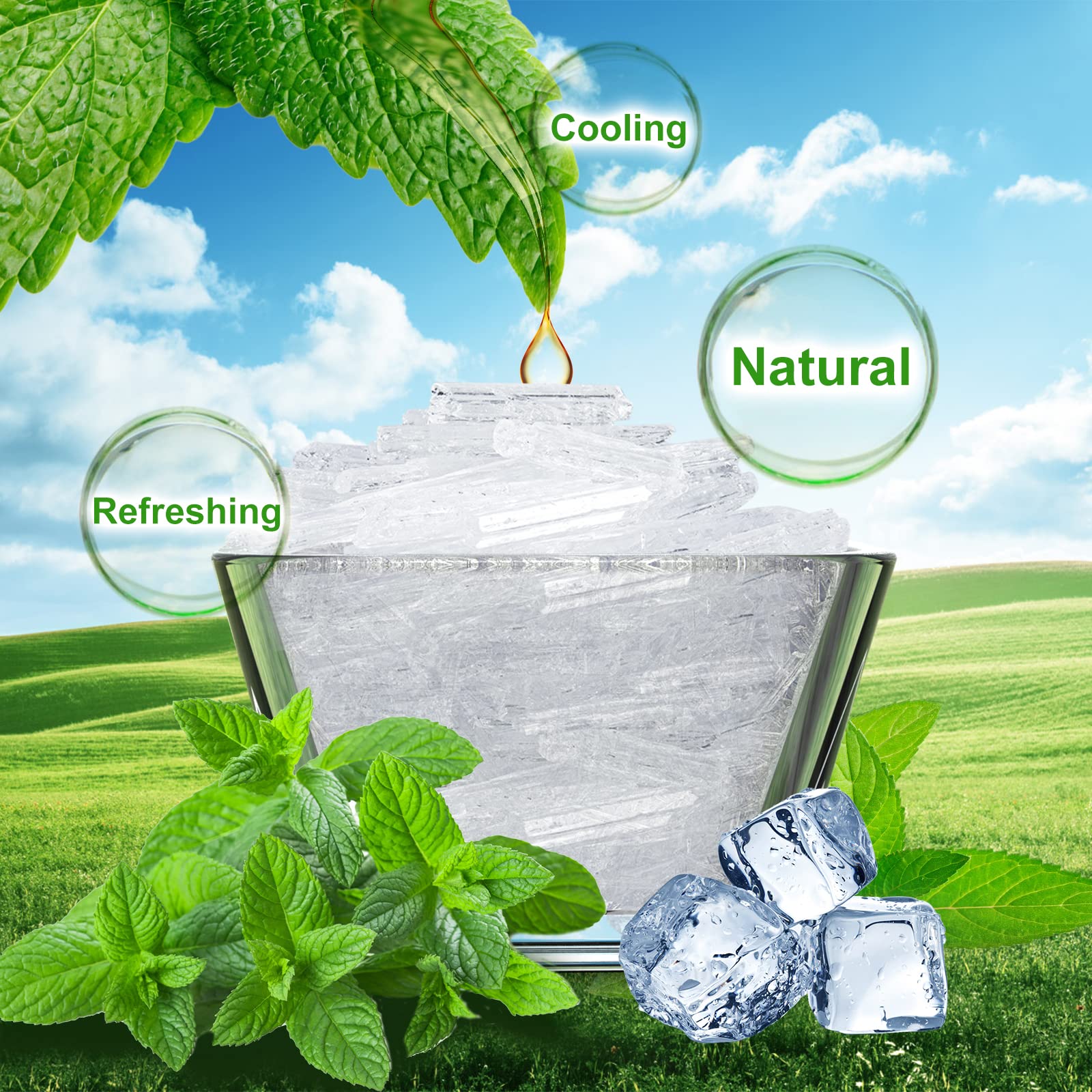 Viktairy Menthol Crystals 2 oz, 100% Pure Organic Mint Crystals | Great for Making Shower Steamers ViktairyAu supplements