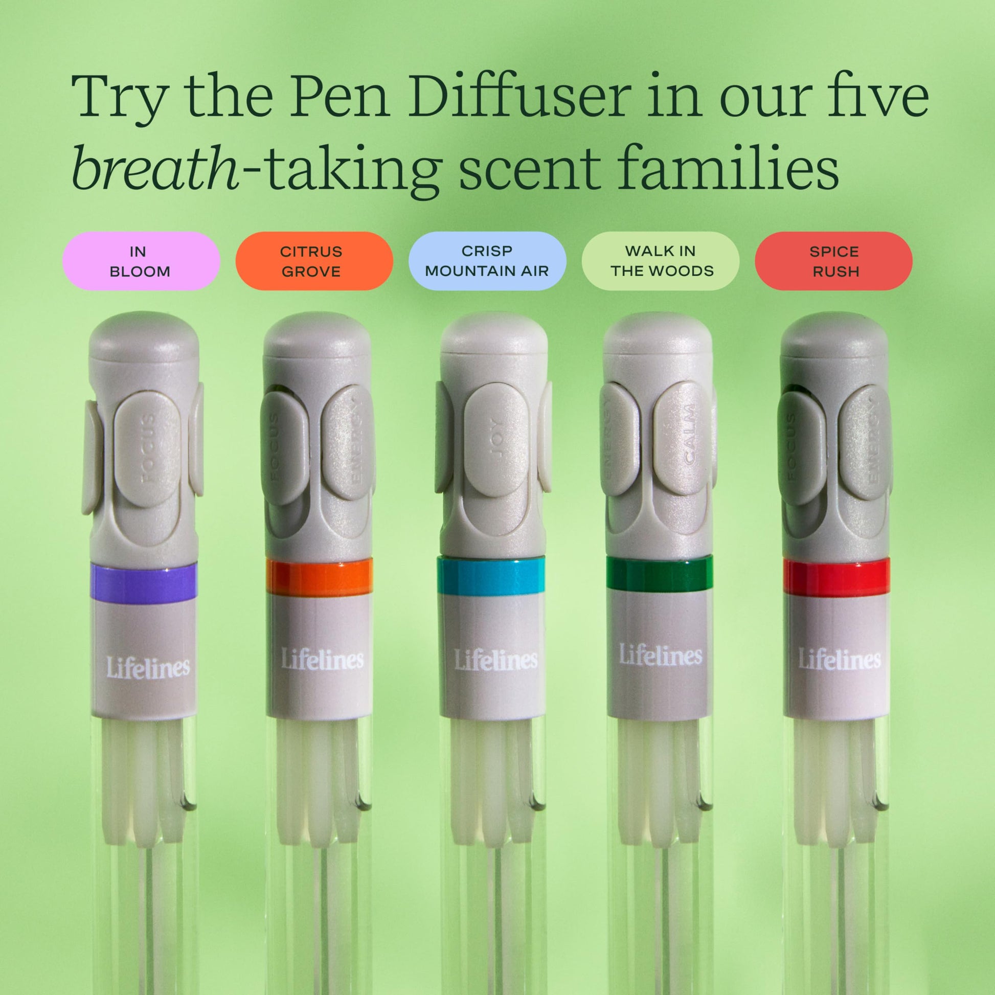 Pen Diffuser in Crisp Mountain Air Essential Oil Blends - Elegant 1.0mm Ballpoint Tip - Black Pen LifelinesAu supplements