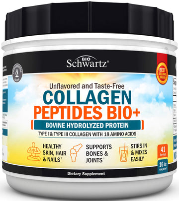 Collagen Peptides Powder - Grass Fed, Pasture Raised with Aminos - Promotes Healthy BioSchwartzUS supplements