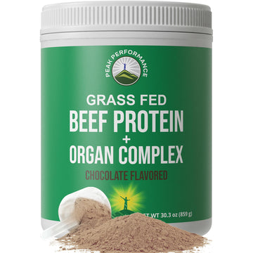 Grass Fed Beef Protein Powder + Organ Complex. Lactose Free Great Tasting Beef Protein Isolate. Animal Based Non Dairy No Whey Paleo Carnivore Supplement for Muscle Building. Chocolate Flavor Peak PerformanceAu supplements