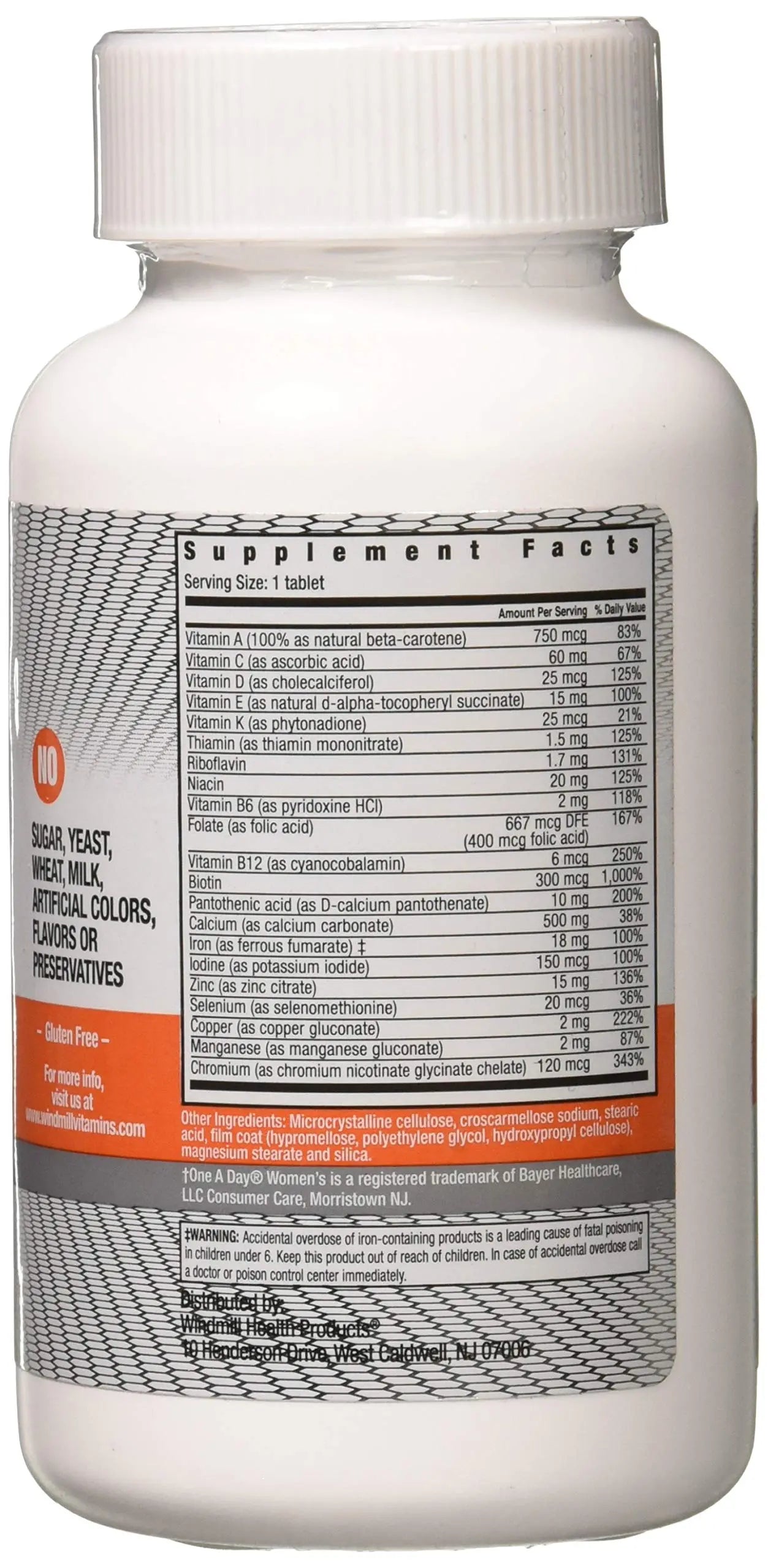Daily Vitamin TB Womens WMILL Size: 100 WindmillAu supplements