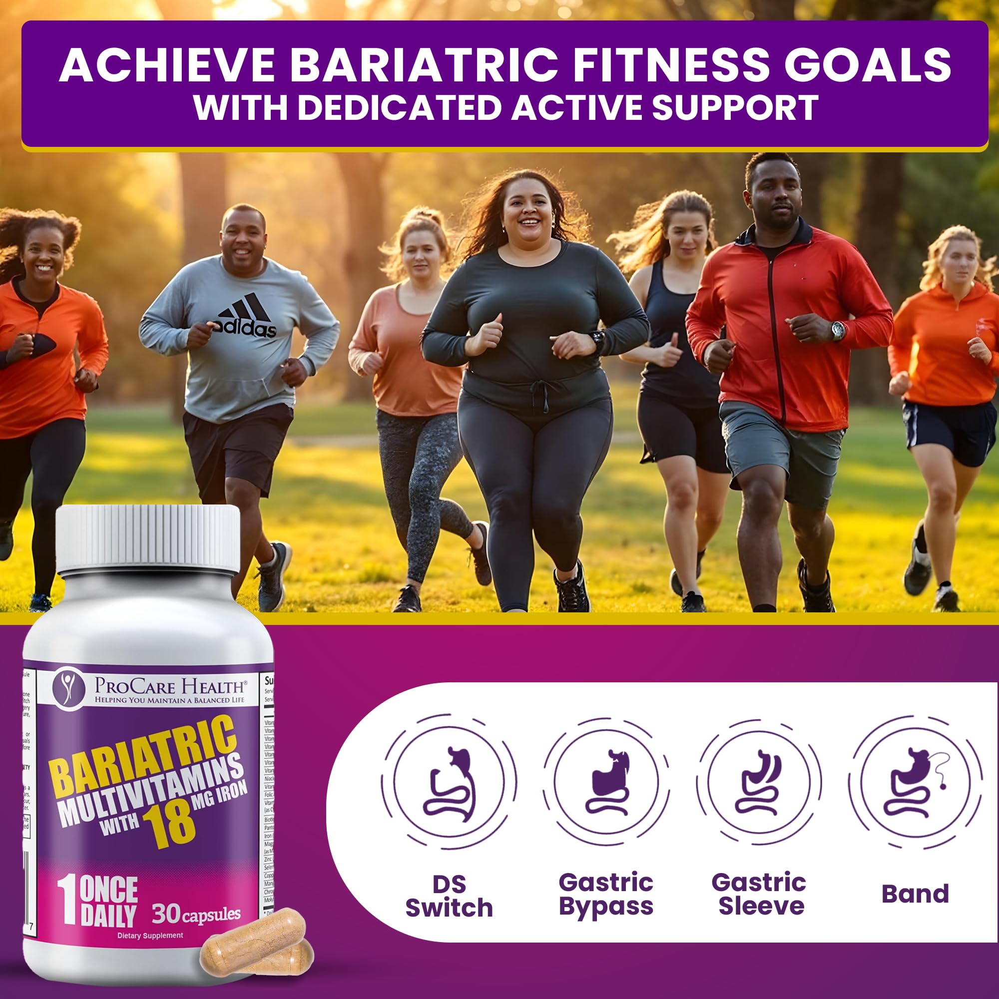 ProCare Health Bariatric Multivitamin with Iron 18mg (30 Easy to Swallow Capsules) - Post Op Bariatric Vitamins ProCare HealthAu supplements