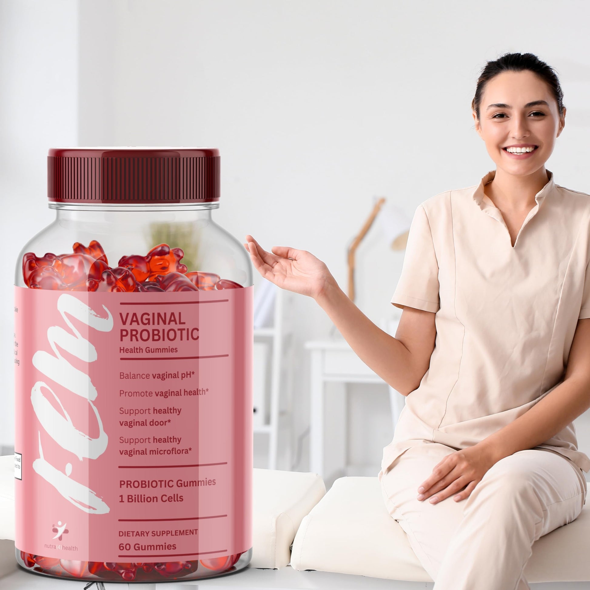 FEM Vaginal Probiotic Gummies for Women - Promotes pH Balance, Healthy Vaginal Odor & Urinary nutra4healthAu supplements