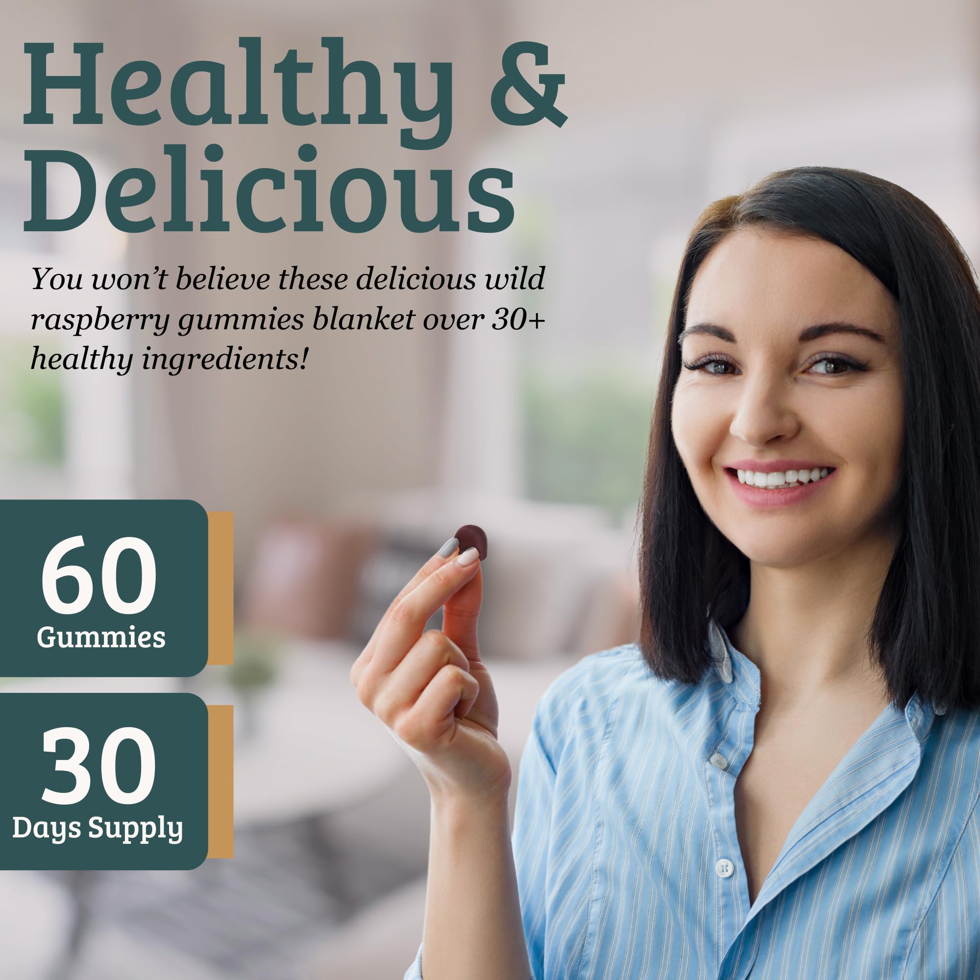 SUNMED Supergreens Daily Gummies – Wellness Blend with Ashwagandha, Green Tea, Spirulina, Probiotics, Antioxidants & Detox Support for Immunity, Gut, Skin & Brain Health | Wild Raspberry, 60ct SUNMEDAu supplements