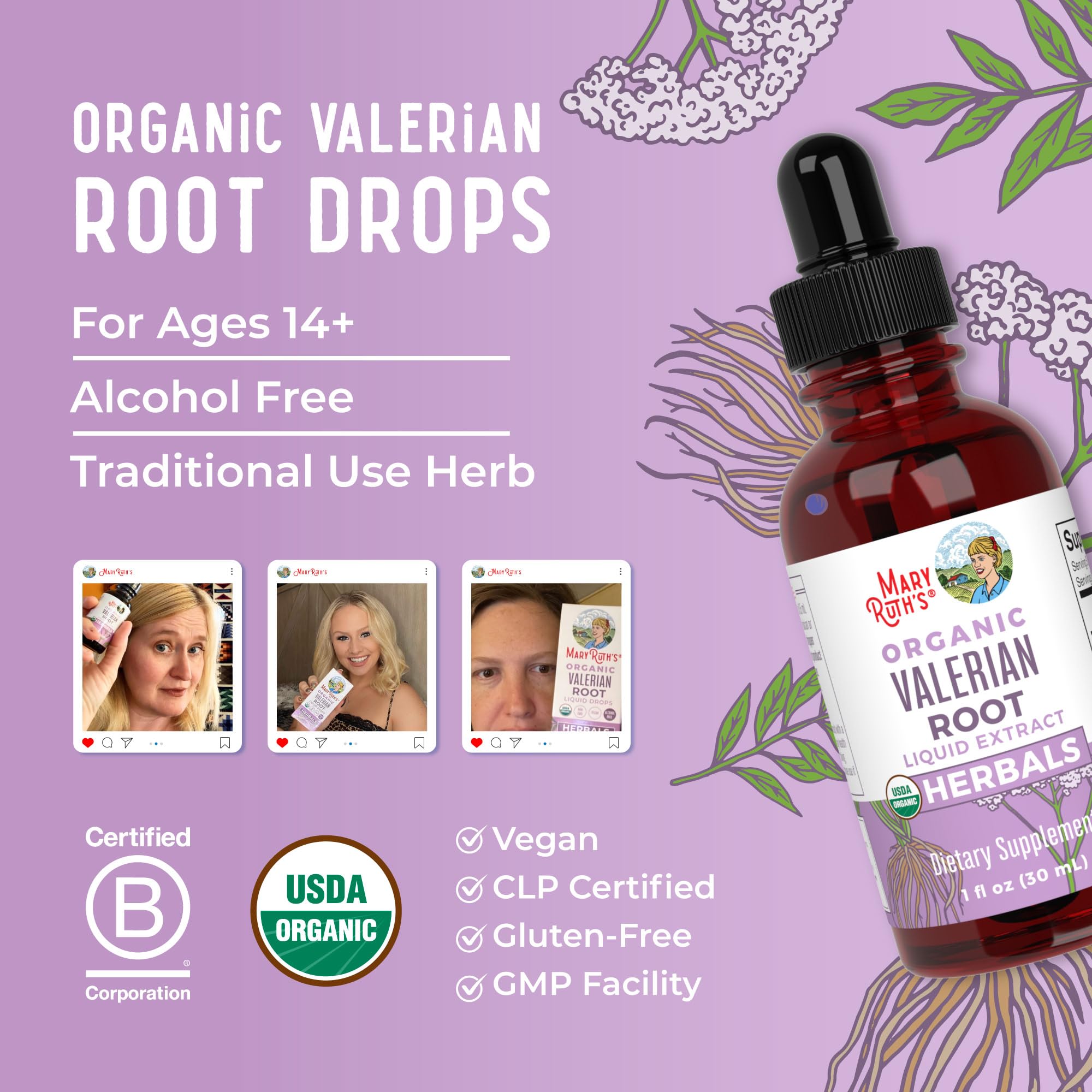 MaryRuth Organics Valerian Root Liquid Drops | 2 Month Supply | Sugar Free | USDA Organic Valerian Root Drops | Support Sleep | Calm and Stress Relief | Vegan | Non-GMO | Gluten Free | 60 Servings MARYRUTH'SUS supplements