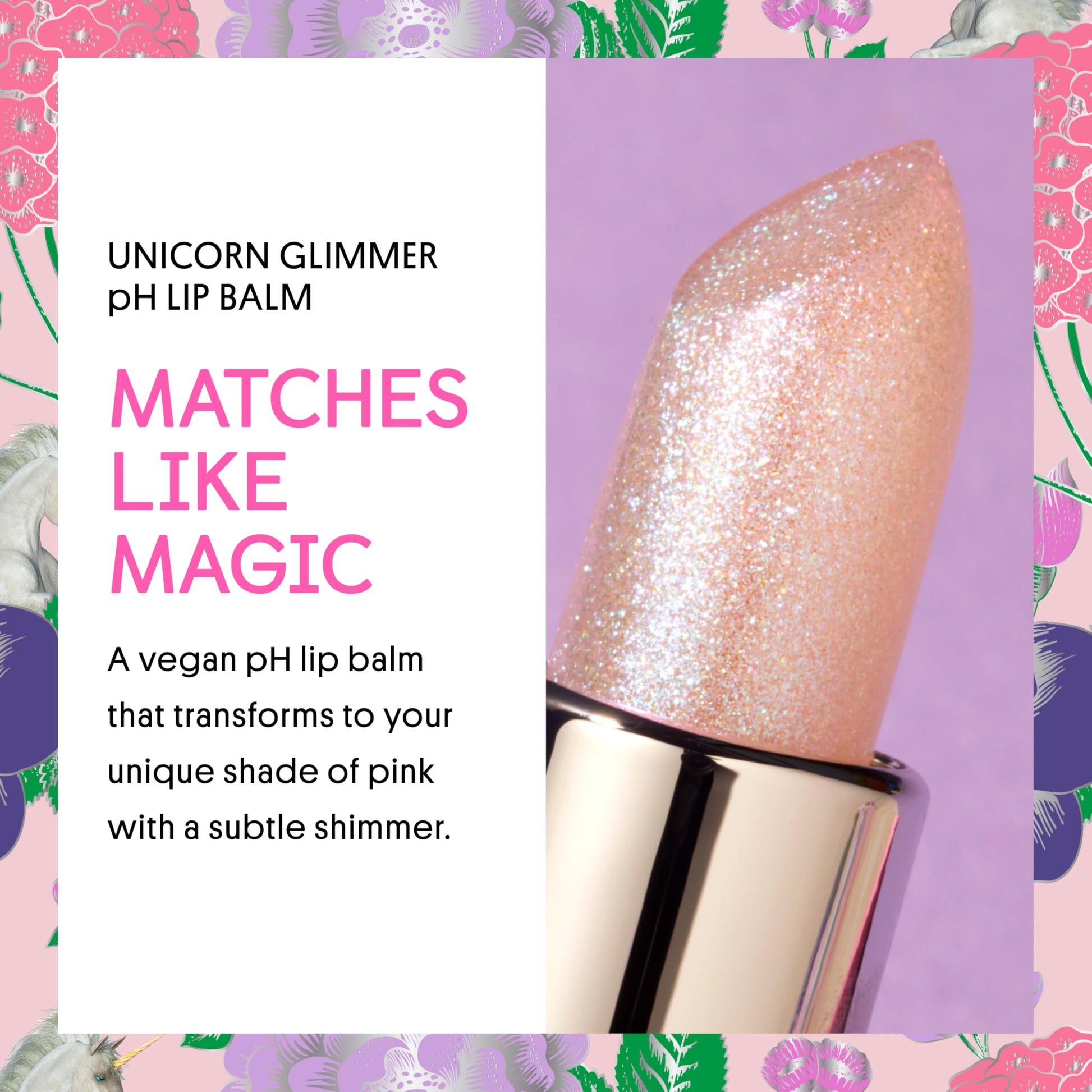 Winky Lux Unicorn Glimmer Balm -Hydrating ph Lip Balm, Natural Pink Tint with pH Color Changing, Moisturize & Soften Lips While Leaving Sheer Pink Tint, with Vanilla Scent Winky LuxAu supplements