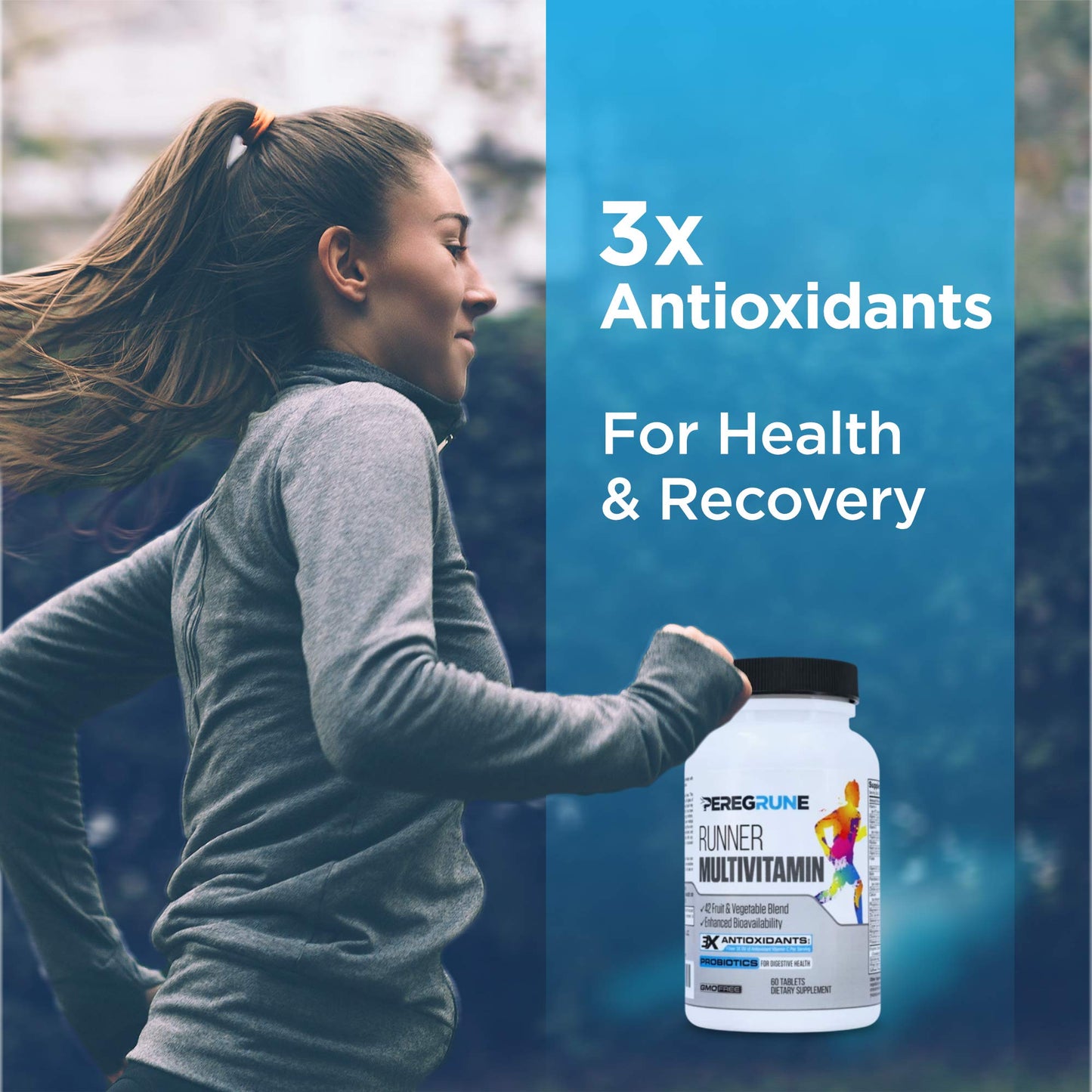 PEREGRUNE Runner Multivitamin & Omega 3 Bundle (1 Month Supply) | Antioxidants for Health & Recovery | Vitamin B Complex for Endurance, Energy, VO2 Max | Joints & Heart: 1,000mg Fish Oil PEREGRUNEUS supplements