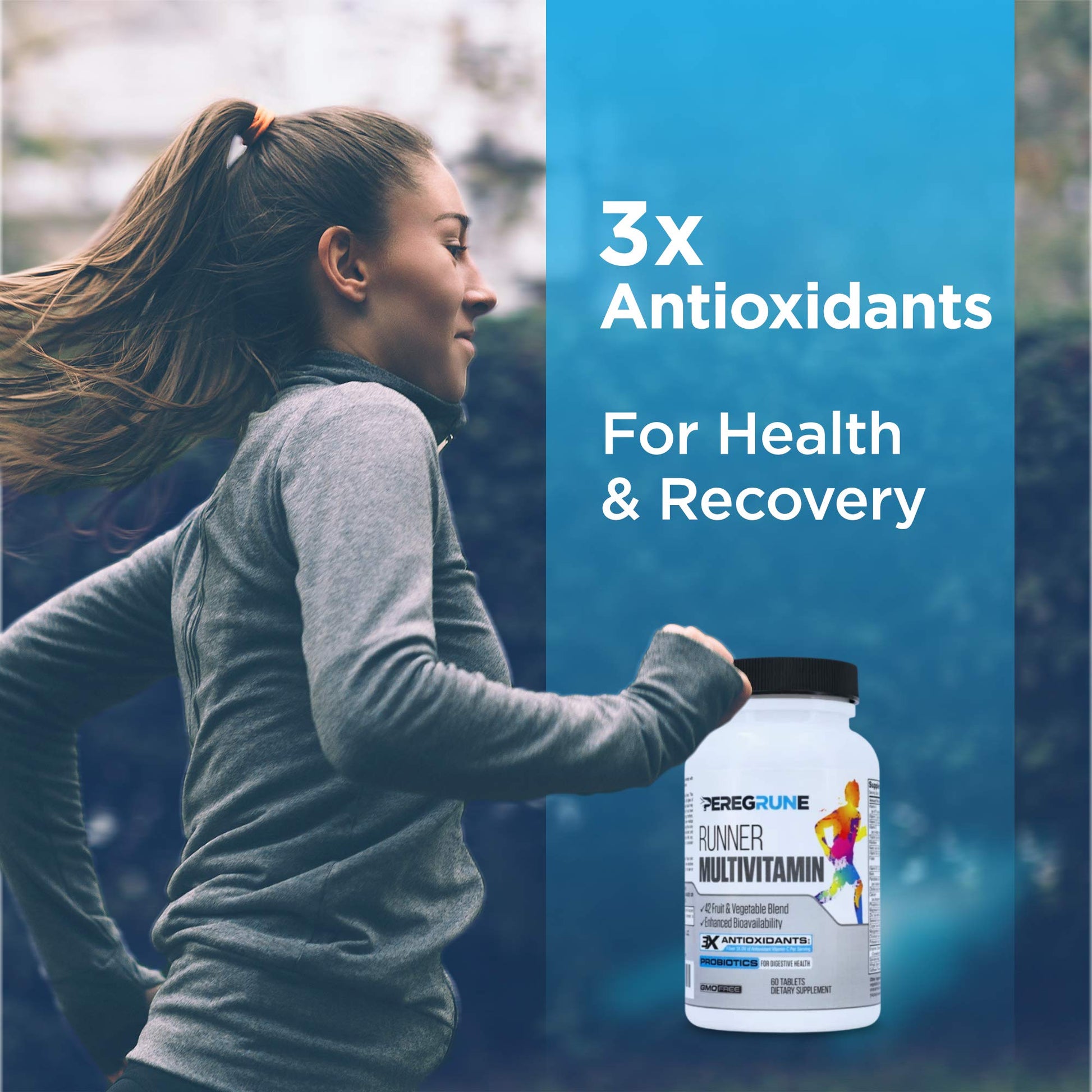 PEREGRUNE Runner Multivitamin & Omega 3 Bundle (1 Month Supply) | Antioxidants for Health & Recovery | Vitamin B Complex for Endurance, Energy, VO2 Max | Joints & Heart: 1,000mg Fish Oil PEREGRUNEUS supplements