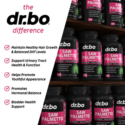 Saw Palmetto for Women Hair Loss - DHT Blocker for Women Hair Growth Plus Bladder DR. BOUS supplements