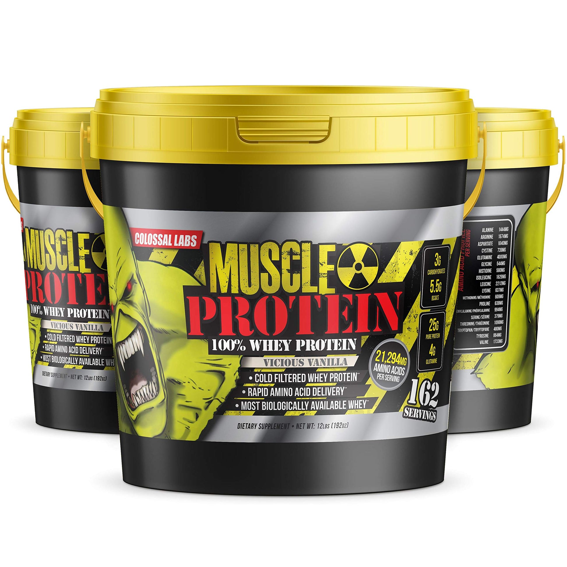 Colossal Labs Whey Protein Blend [12 Pounds/Pack of 1]–Vicious Vanilla, Cold Filtered COLOSSAL LABSUS supplements
