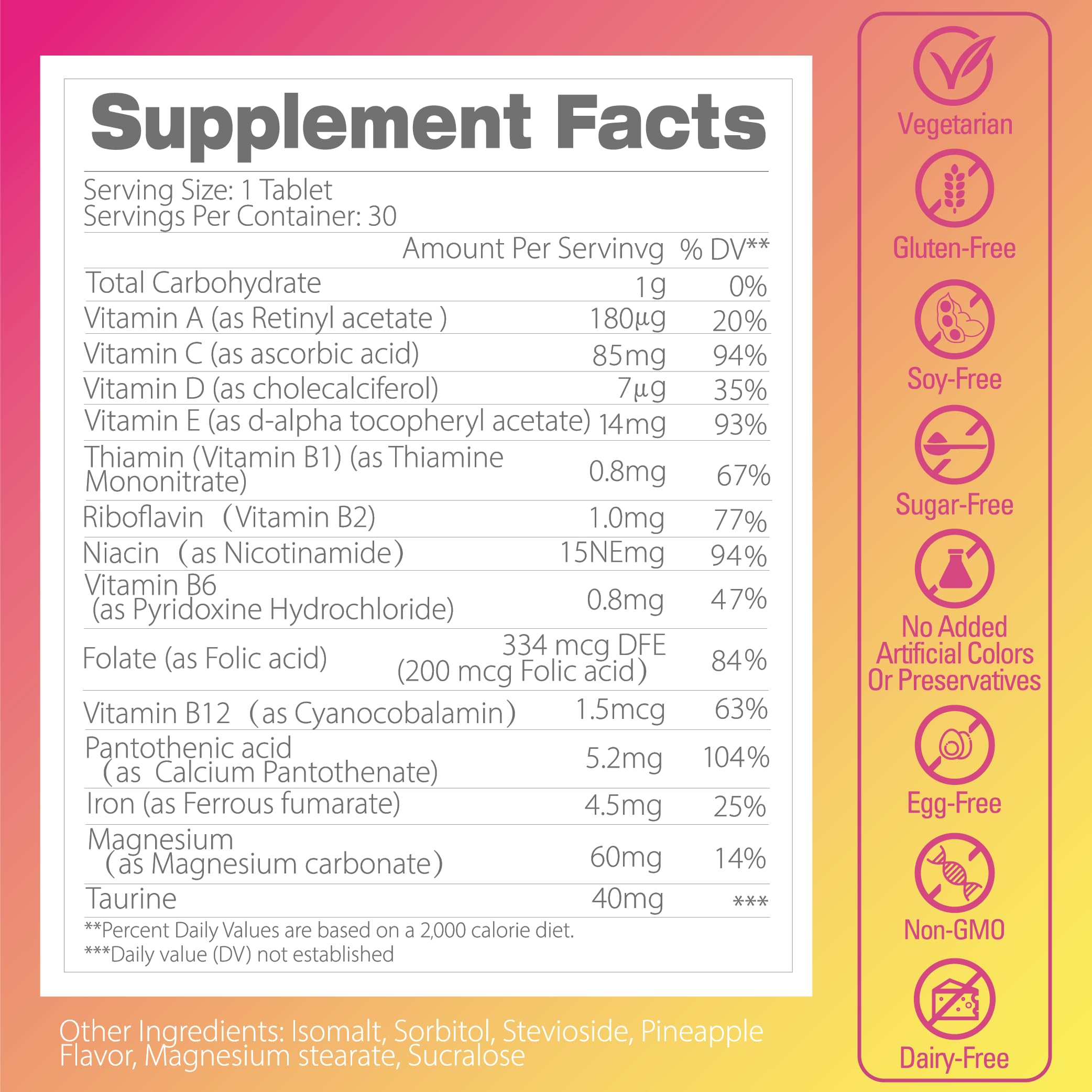 Pentavite She Charge Multivitamin for Women, Pineapple Tropical Chew, Daily Vitamin Supplements with Folate, Support Energy, Calm & Focus, Skin Defense and Cycle PentaviteUS supplements