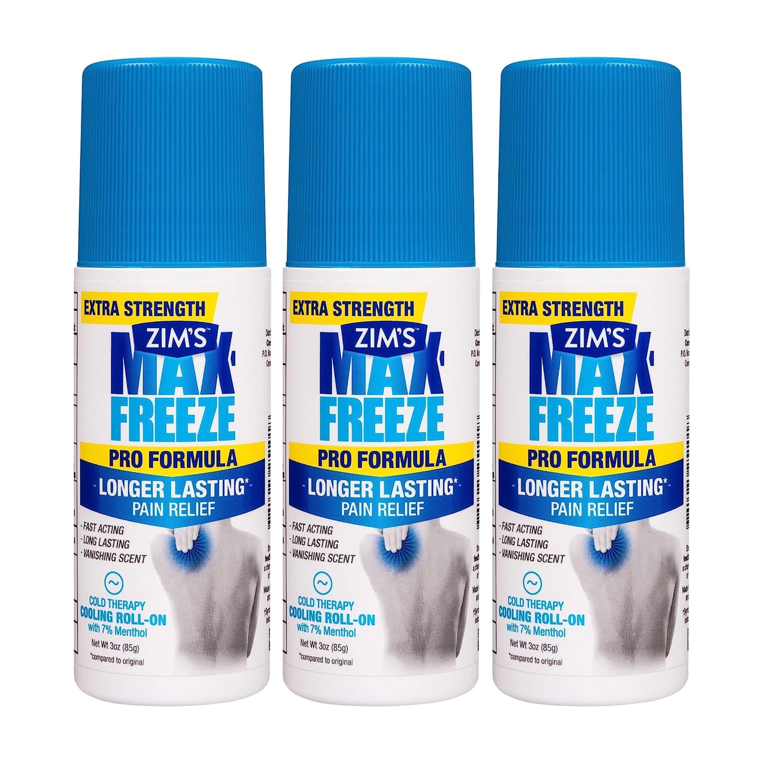 Zim's Max-Freeze Pro Formula Roll-on, 3Count Zim’s MaxAu supplements