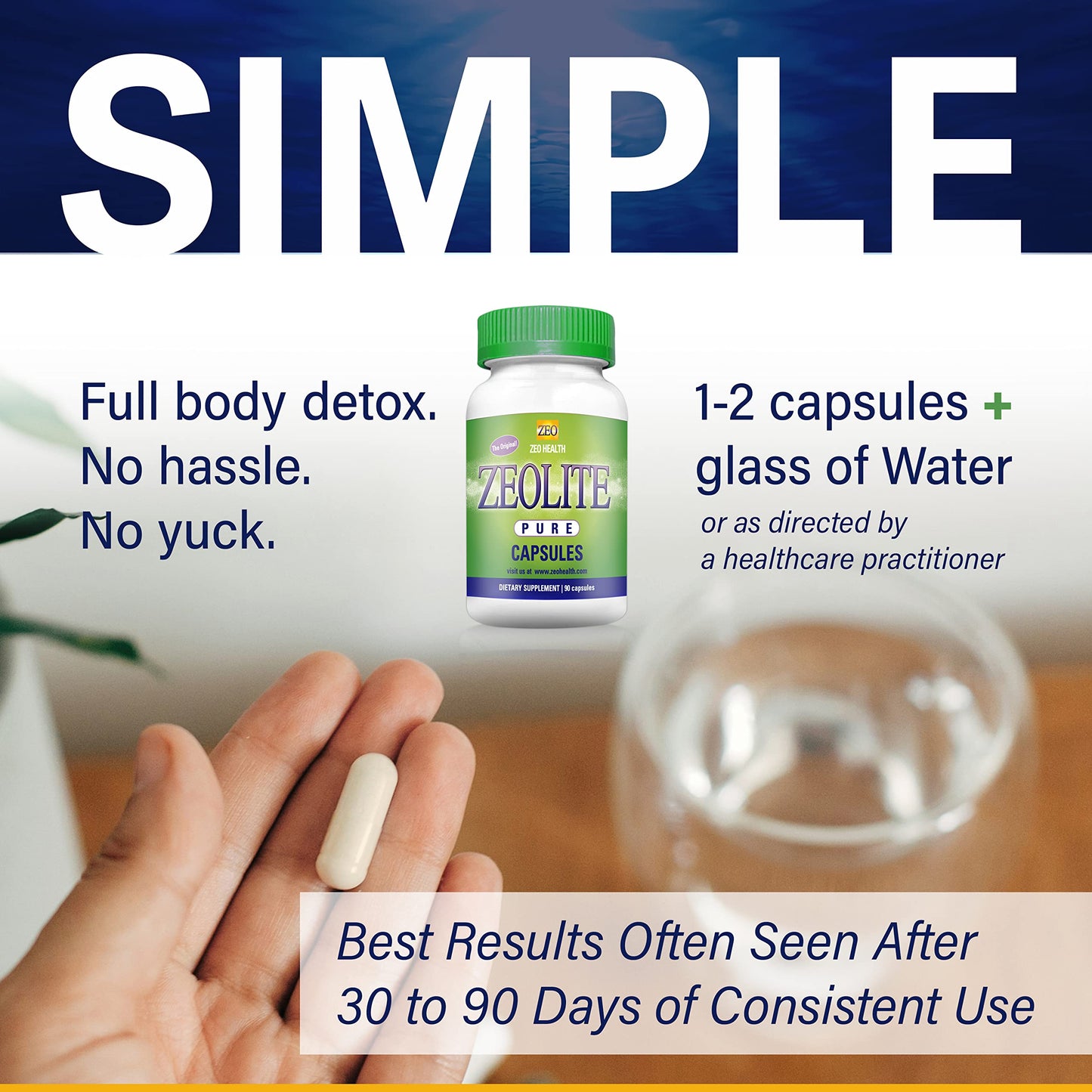 Zeolite Pure Capsules | Zeolite Detox, Extra Strength | Pure, Full Body Cleanse for Women Zeo HealthUS supplements