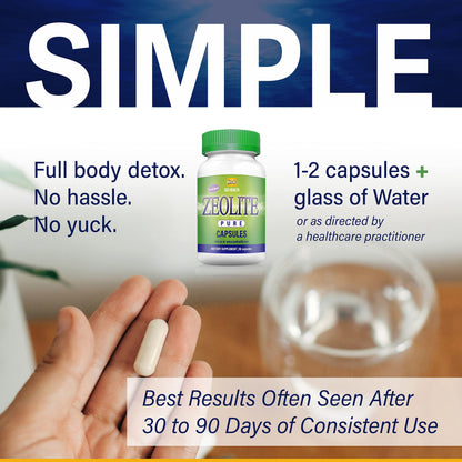 Zeolite Pure Capsules | Zeolite Detox, Extra Strength | Pure, Full Body Cleanse for Women Zeo HealthUS supplements