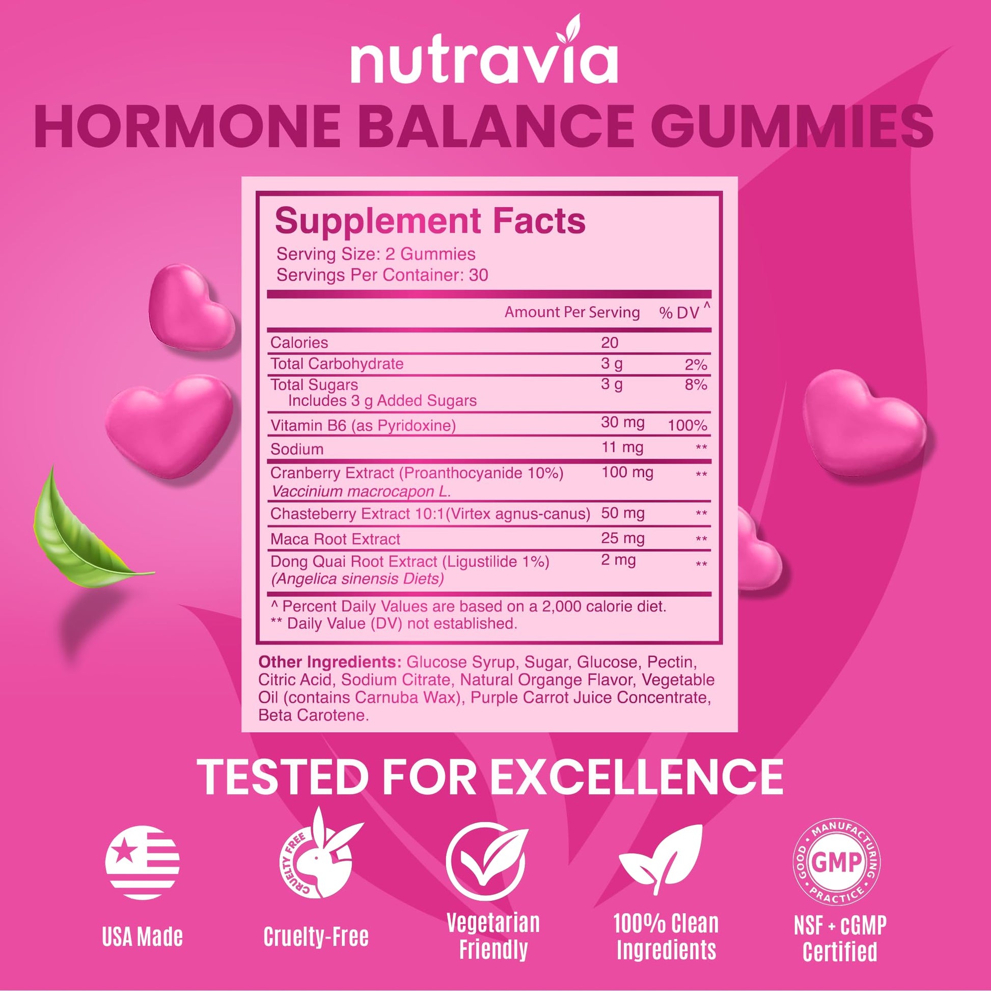 Hormone Balance For Women Gummies + PMS Relief Supplement - Supports Mood Swings, Clear Skin, Reduced Cramps and Bloating - Hormonal PMS Gummies PCOS Vitamin with Cranberry, Dong Quai (60 Gummies) NutraviaAu supplements