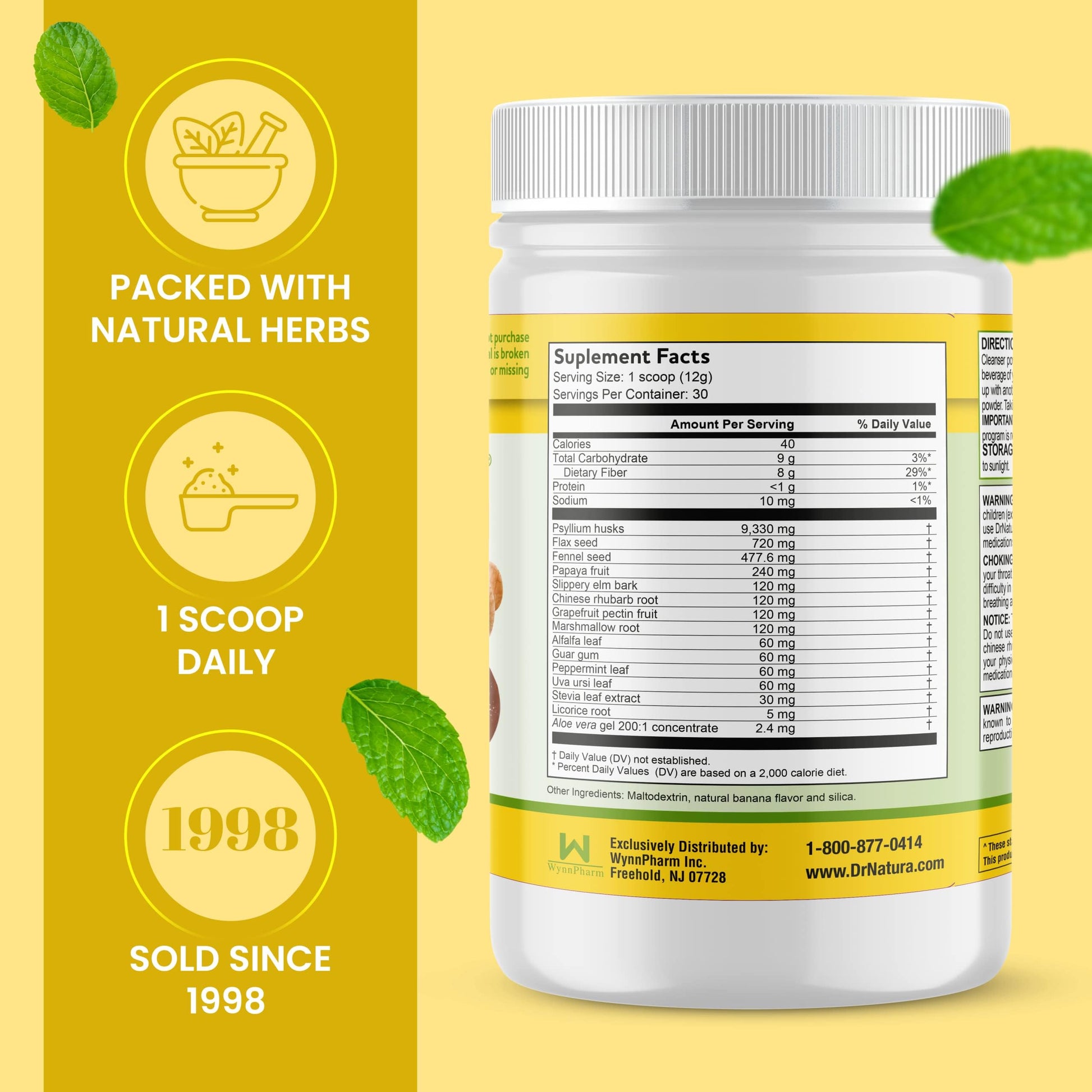 Dr Natura Colonix Intestinal Cleanser, All-Natural Daily Fiber, Colon Detox and Cleanse DrNaturaAu supplements