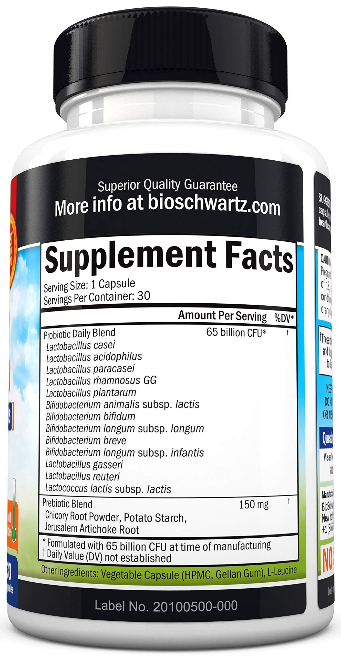 Probiotic 65 Billion - Probiotics with Prebiotic for Women & Men - Lactobacillus BioSchwartzUS supplements
