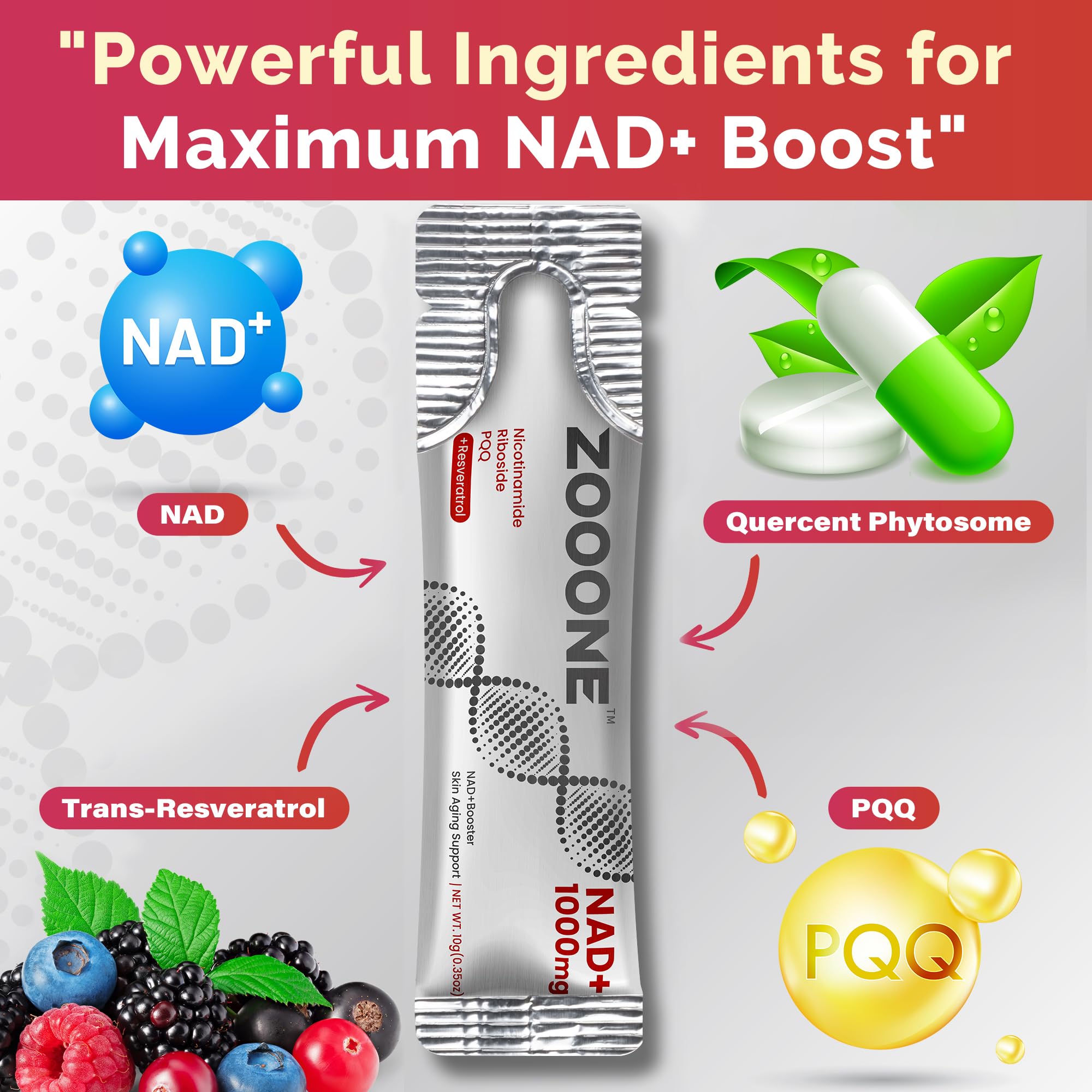 zooone- NAD+ Supplement 30pcs, Premium Nicotinamide Riboside & Resveratrol, DNA Repair & Healthy Aging， Advanced NAD Supplement for Men & Women, Boosts Cellular Energy. zoooneAu supplements