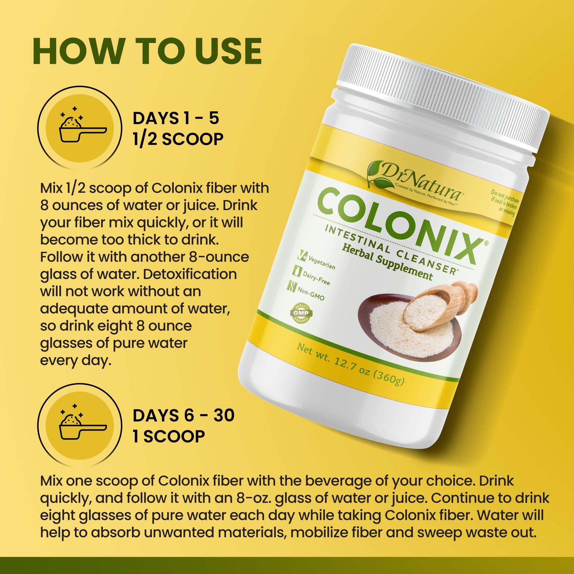Dr Natura Colonix Intestinal Cleanser, All-Natural Daily Fiber, Colon Detox and Cleanse DrNaturaAu supplements
