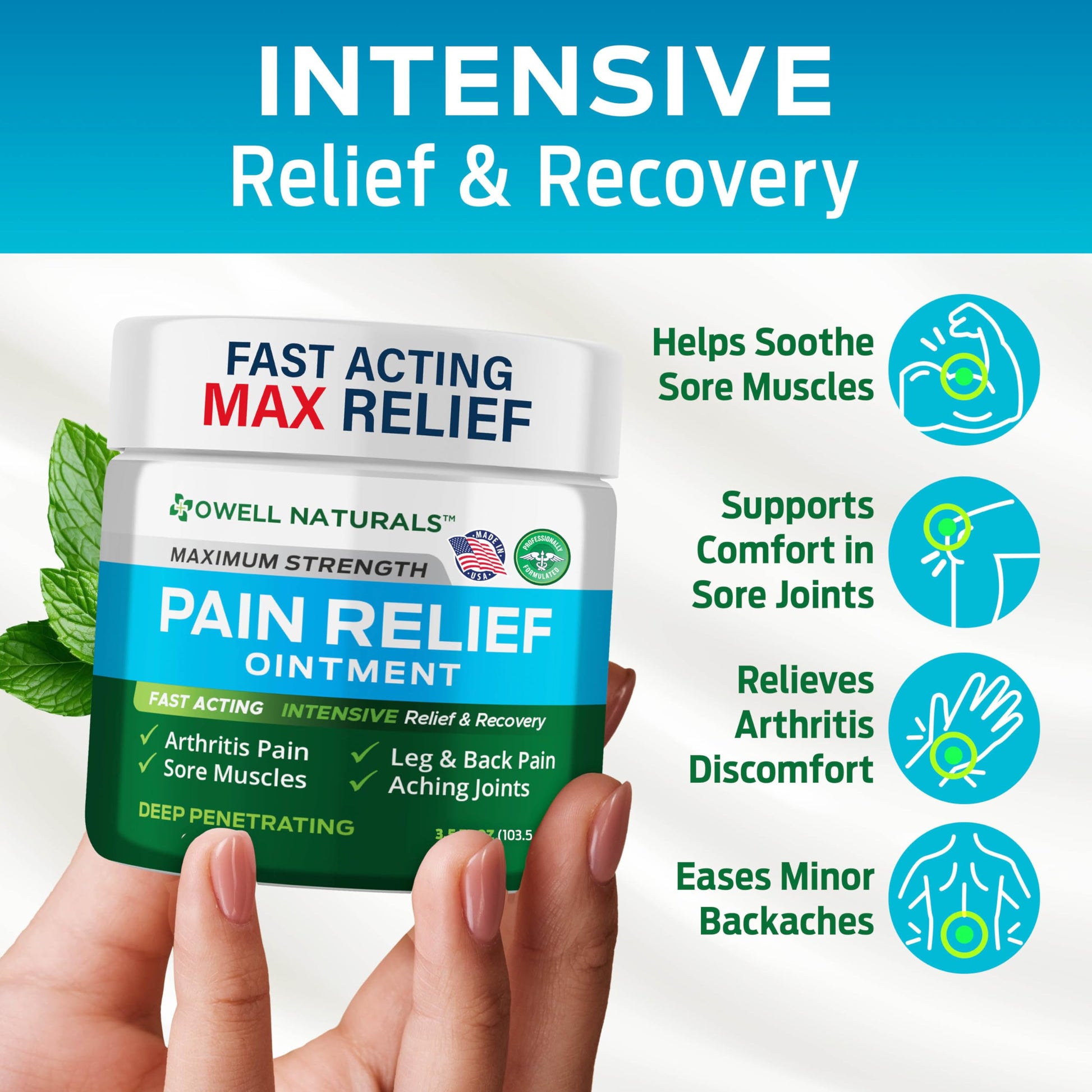 OWELL NATURALS Arthritis Pain Relief Ointment with Arnica & MSM – Deep Penetrating Joint & Muscle Therapy for Knee, Back, Sore Muscles, Legs, 3.5 oz (2 Pack) Owell NaturalsAu supplements