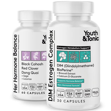 Youth & Tonic DIM Supplement for Women – Estrogen Metabolism & Hormonal Support – Menopause, Perimenopause & Premenopausal Bundle, 90 Capsules Youth & TonicAu supplements