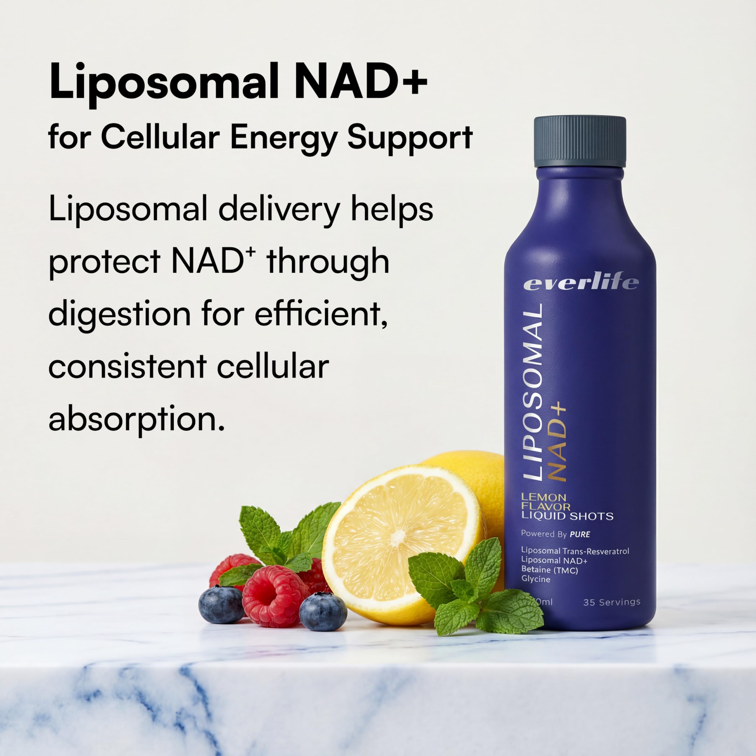 Everlife Liposomal NAD+ Liquid Supplement – 150mg Shot with Liposomal Trans-Resveratrol, TMG & Glycine – Boosts Energy, Cellular Repair, Healthy Aging & Longevity – NMNH Alternative – 30 Servings EverlifeAu supplements