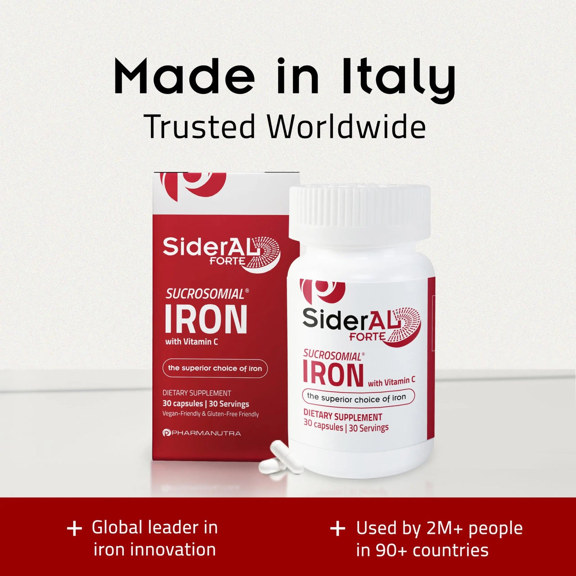 SiderAL Forte Iron Supplement Clinically Proven to Increase Levels Without Side Effects | Sucrosomial High Absorption Gentle Iron Pills for Women and Men | PHARMANUTRAAu supplements