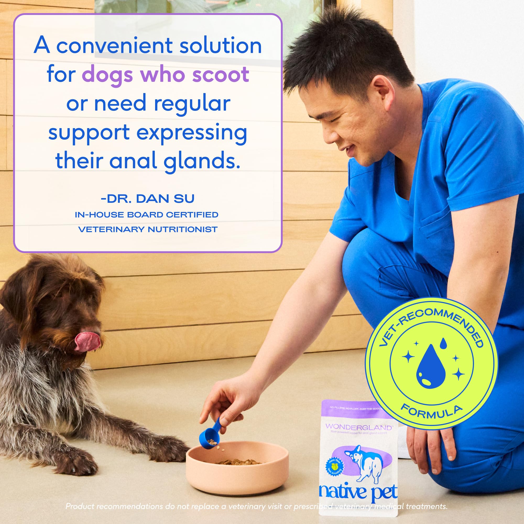 Native Pet WonderGland - Dog Anal Gland Supplement - Promotes Firm Stools, Natural Gland Expression to Help Reduce Scooting - Fiber Food Topper with Miscanthus Grass, Pumpkin & Probiotics - 30 Scoops Native PetAu supplements