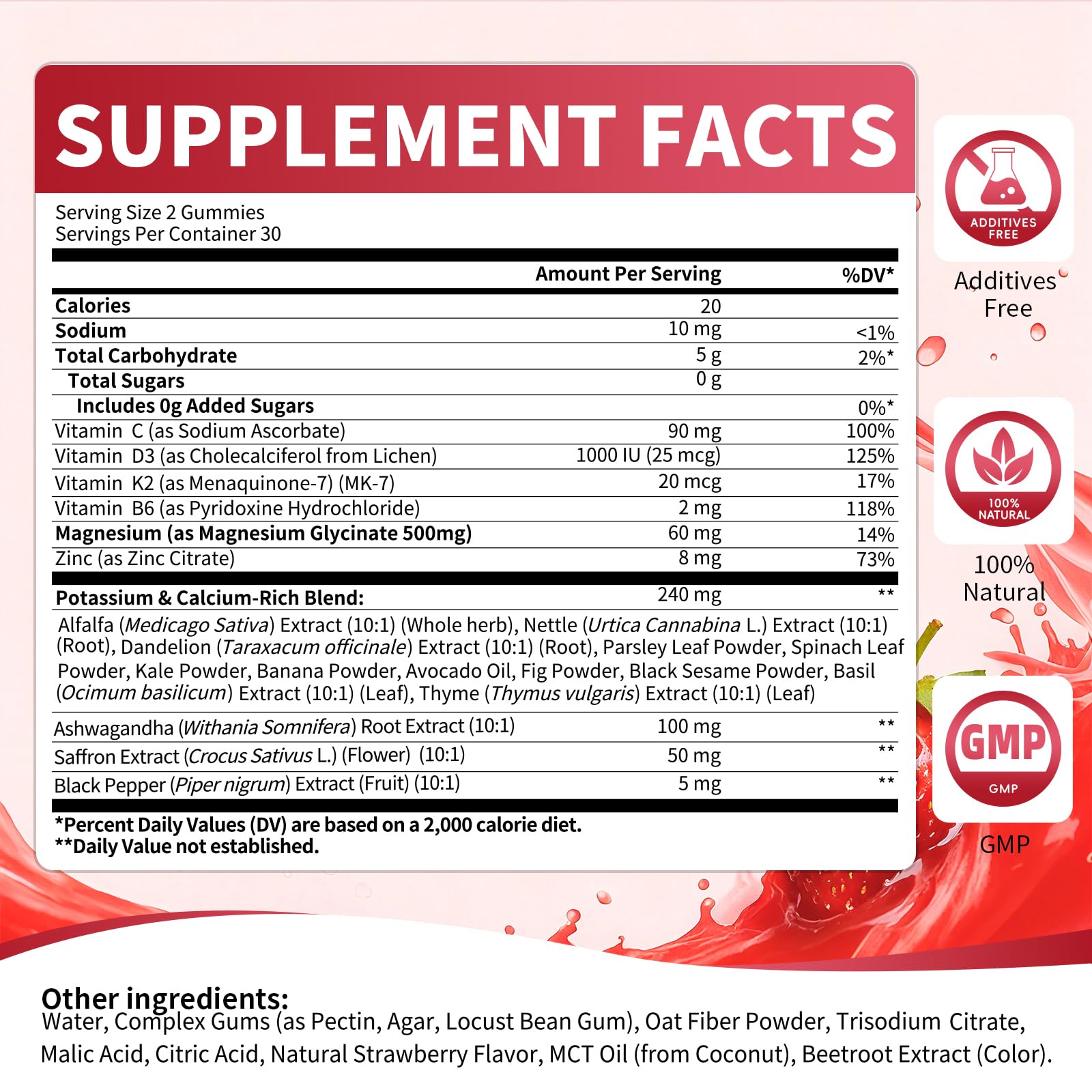 2 Pack Potassium Magnesium Gummies, Sugar Free Potassium Supplement Magnesium Glycinate 500mg, Ashwagandha, Vitamins D3, C, B6, Calcium & Zinc for Sleep, Leg Cramps & Muscle Relaxation-120 Count MABEFYAu supplements