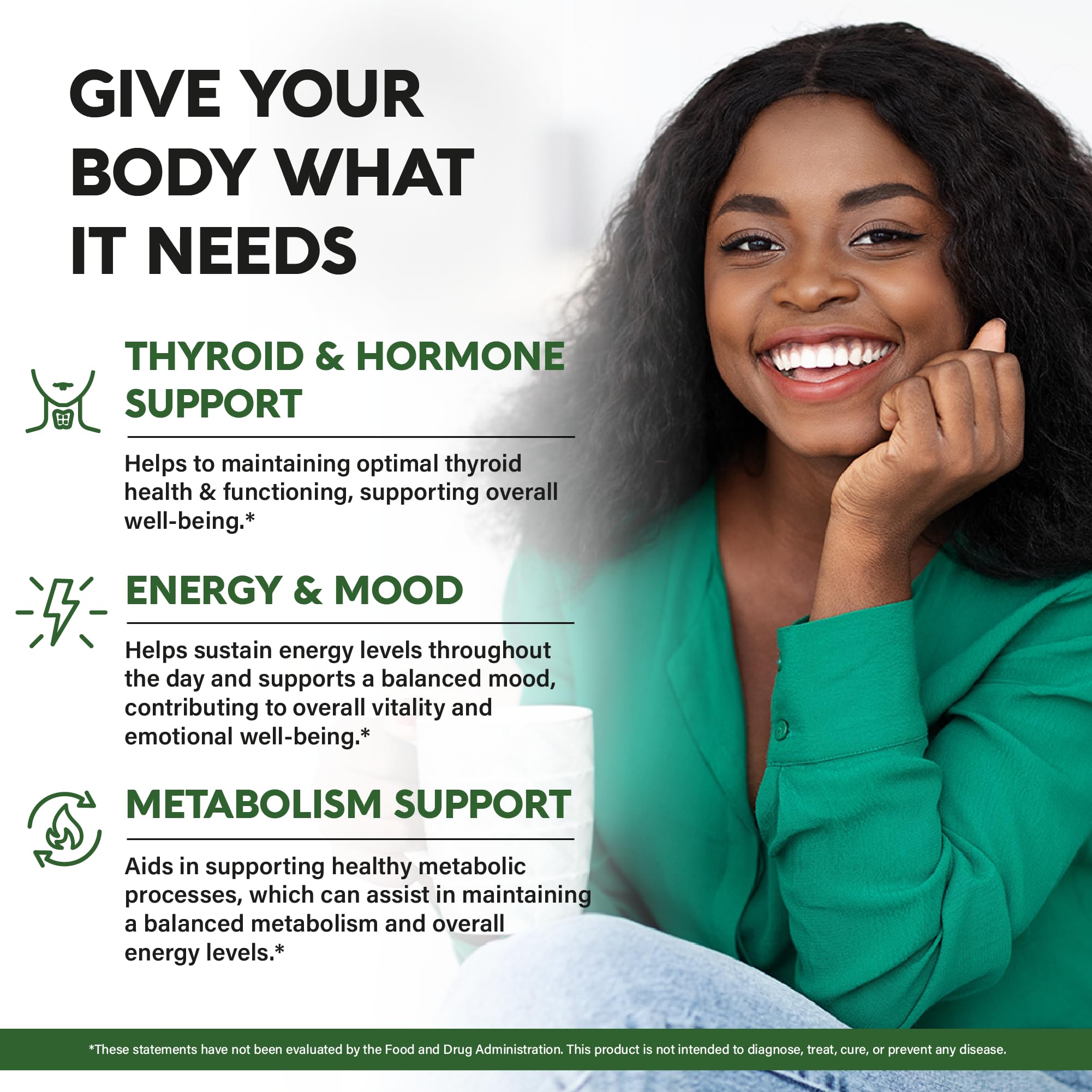 Thyroid Support for Women - Selenium 200 mcg | Astragalus | Zinc & Iodine | L-Tyrosine | Adaptogen Herbs - 21-in-1 Antioxidant & Immune Support - Made in USA - Vegan, Non-GMO, Lab Tested - 60 Capsules NUTRAHARMONYAu supplements