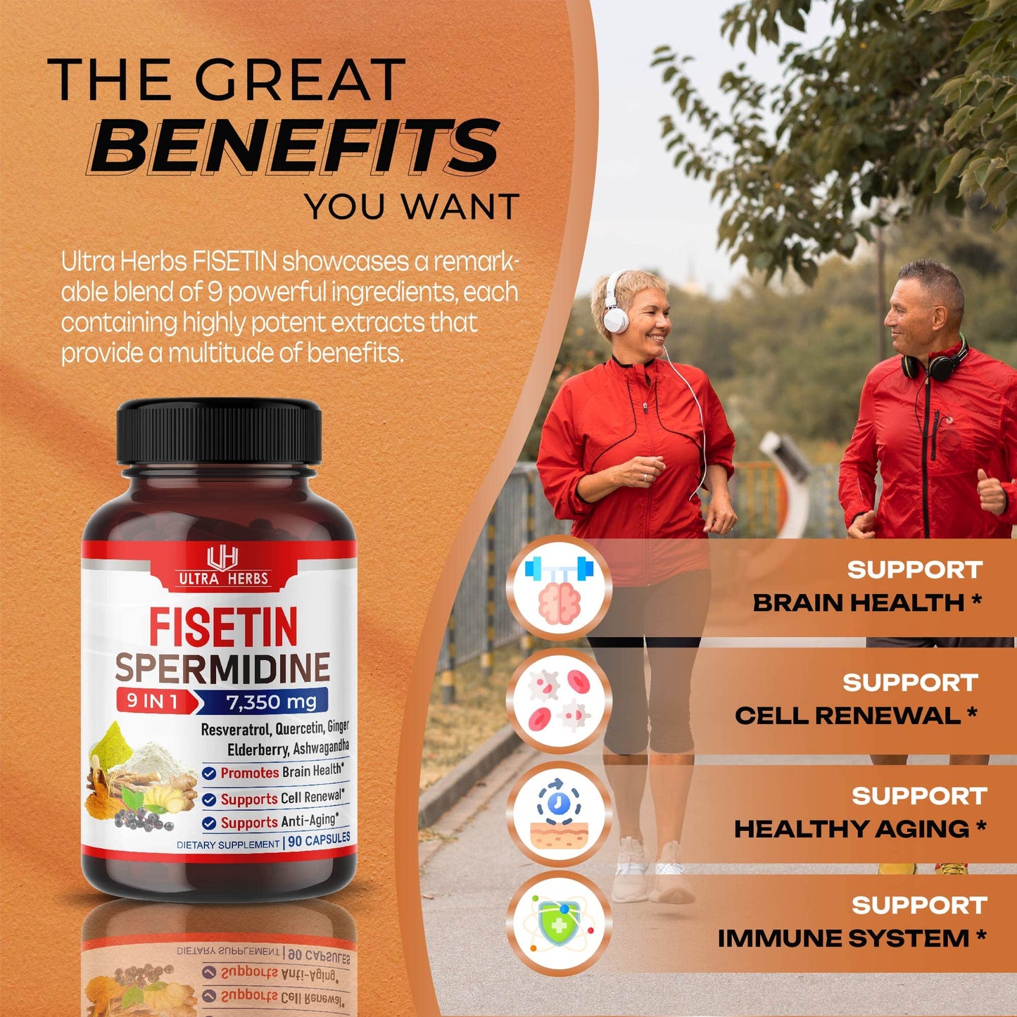 Ultra Fisetin Supplements Complex 7350mg Resveratrol 1000mg Quercetin 200mg ULTRA HERBSUS supplements