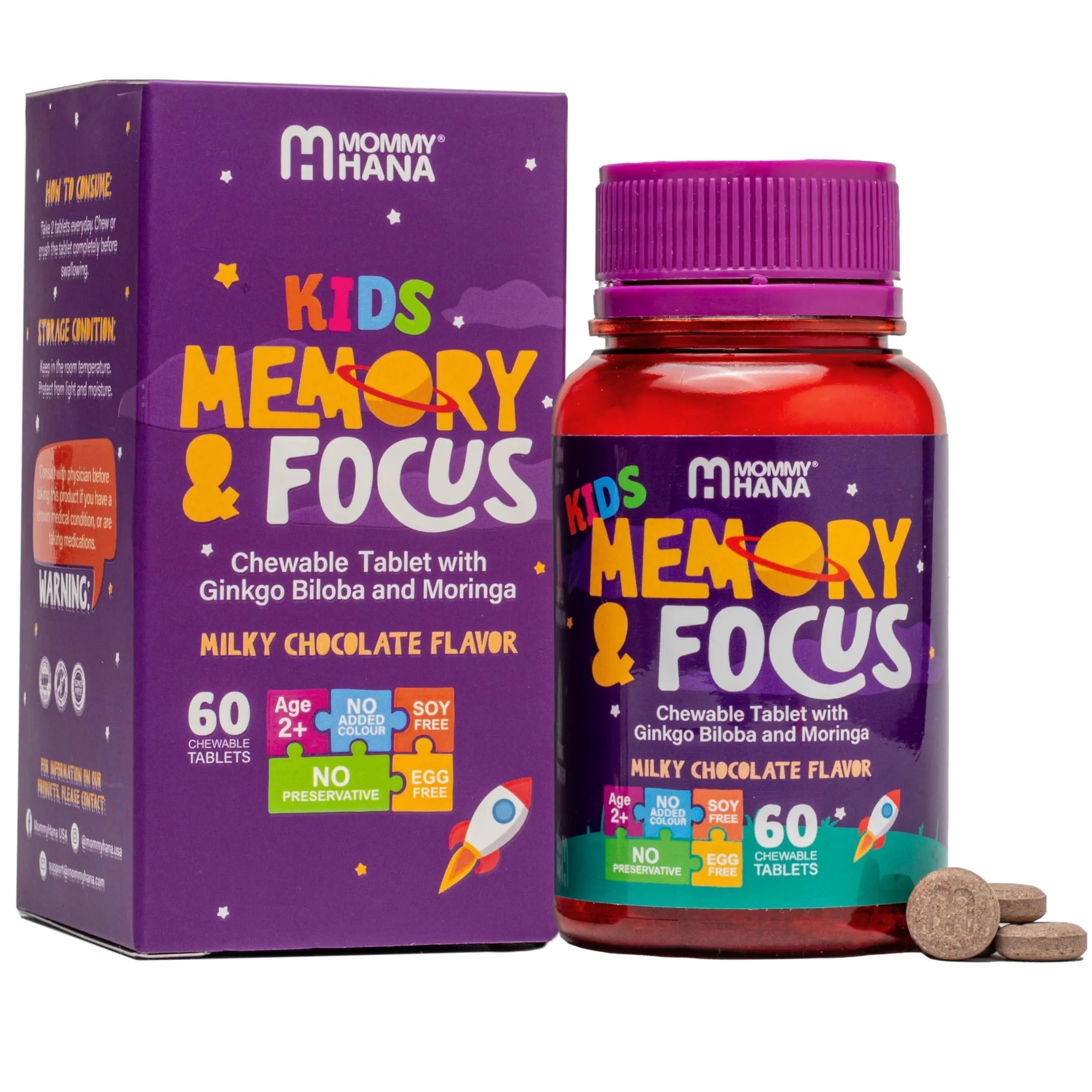 Chewable Chocolate Kids Multivitamin with Probiotic, Vitamin C, Ginkgo Nut, Colostrum, Moringa - Kids Vitamins Immune Support MOMMY HANAAu supplements
