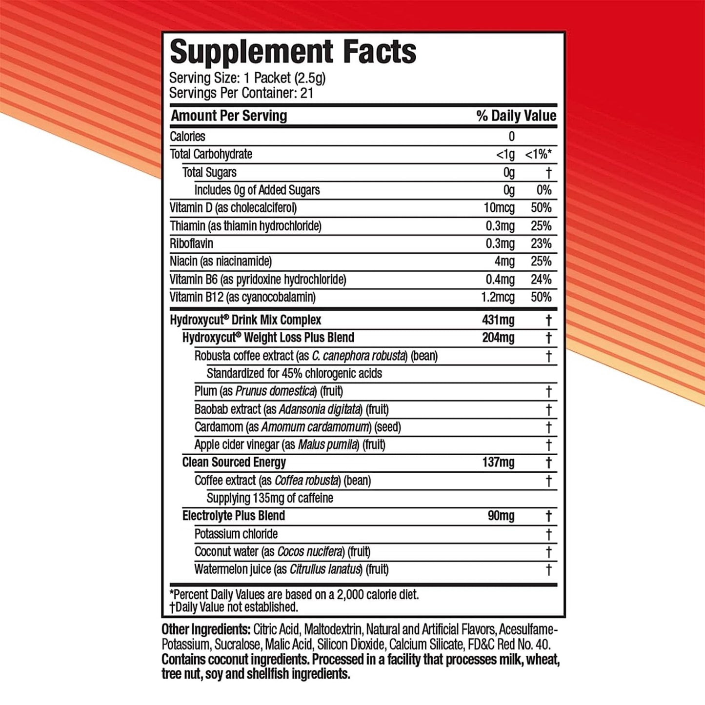 Hydroxycut Drink Mix | Energy Drink Powder | Wildberry Blast, 21 Packets, 2 Packs HydroxycutUS supplements