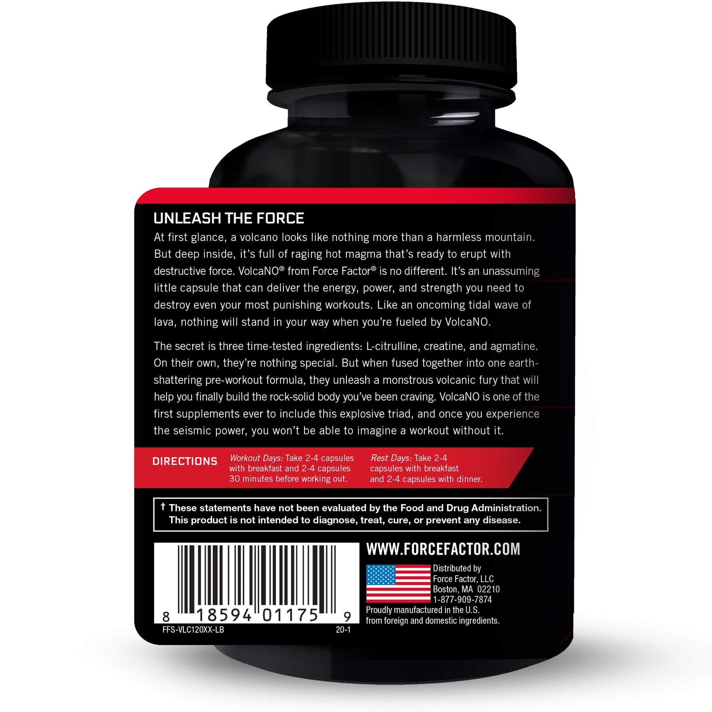 Force Factor Volcano Pre Workout Nitric Oxide Booster Supplement for Men with Creatine Force FactorUS supplements