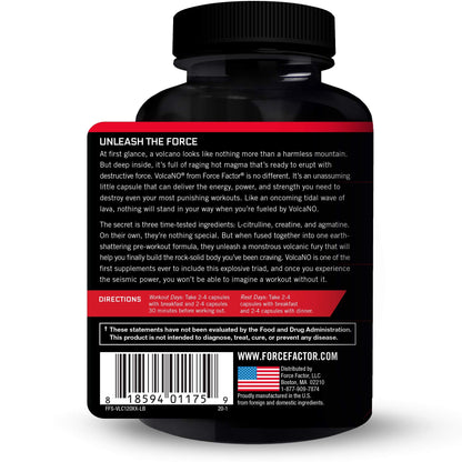 Force Factor Volcano Pre Workout Nitric Oxide Booster Supplement for Men with Creatine Force FactorUS supplements