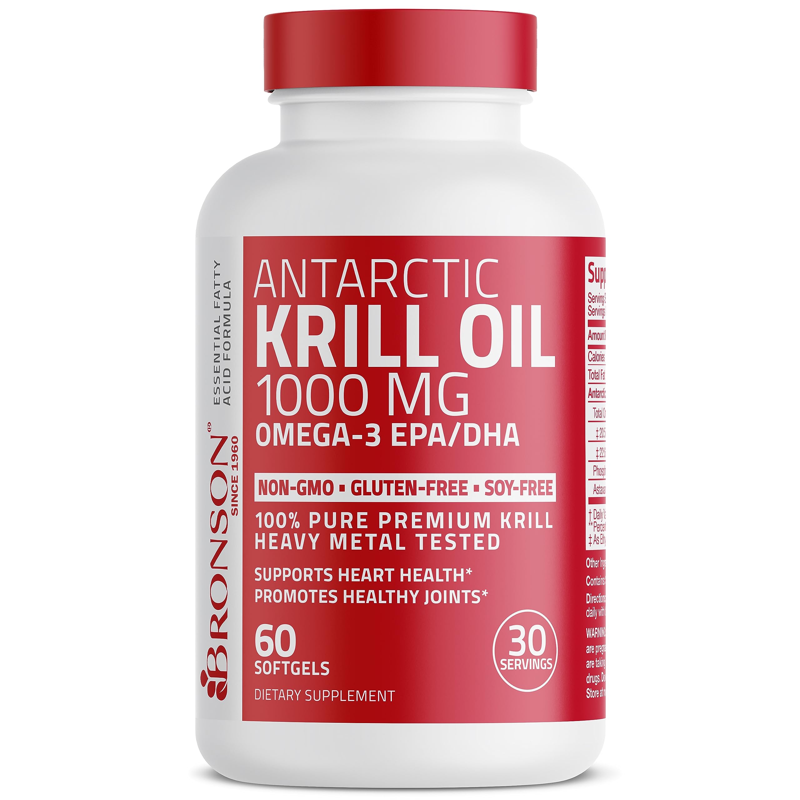 Bronson Antarctic Krill Oil 1000 mg with Omega-3s EPA, DHA, Astaxanthin BronsonUS supplements