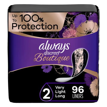 Always Discreet Boutique Adult Incontinence & Postpartum Liners For Women, Size 2, Very Light Always DiscreetAu supplements