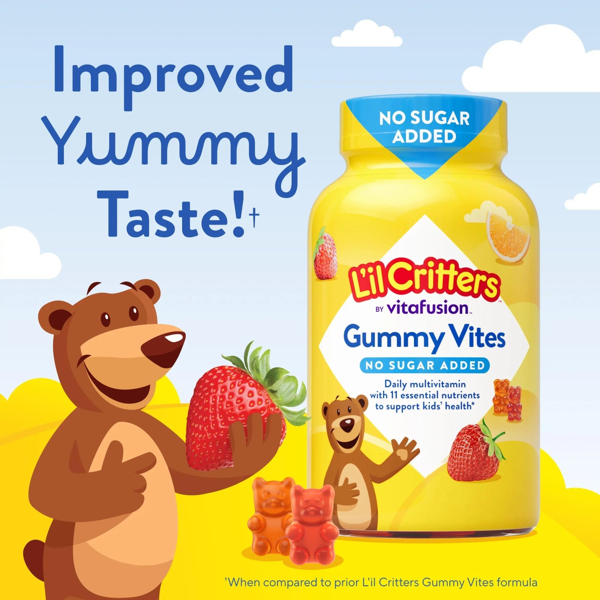 L’il Critters Gummy Vites No Sugar Added Daily Gummy Multivitamin for Ages 2+ Toddlers & Kids, Vitamin C, D3 for Immune Lil CrittersAu supplements