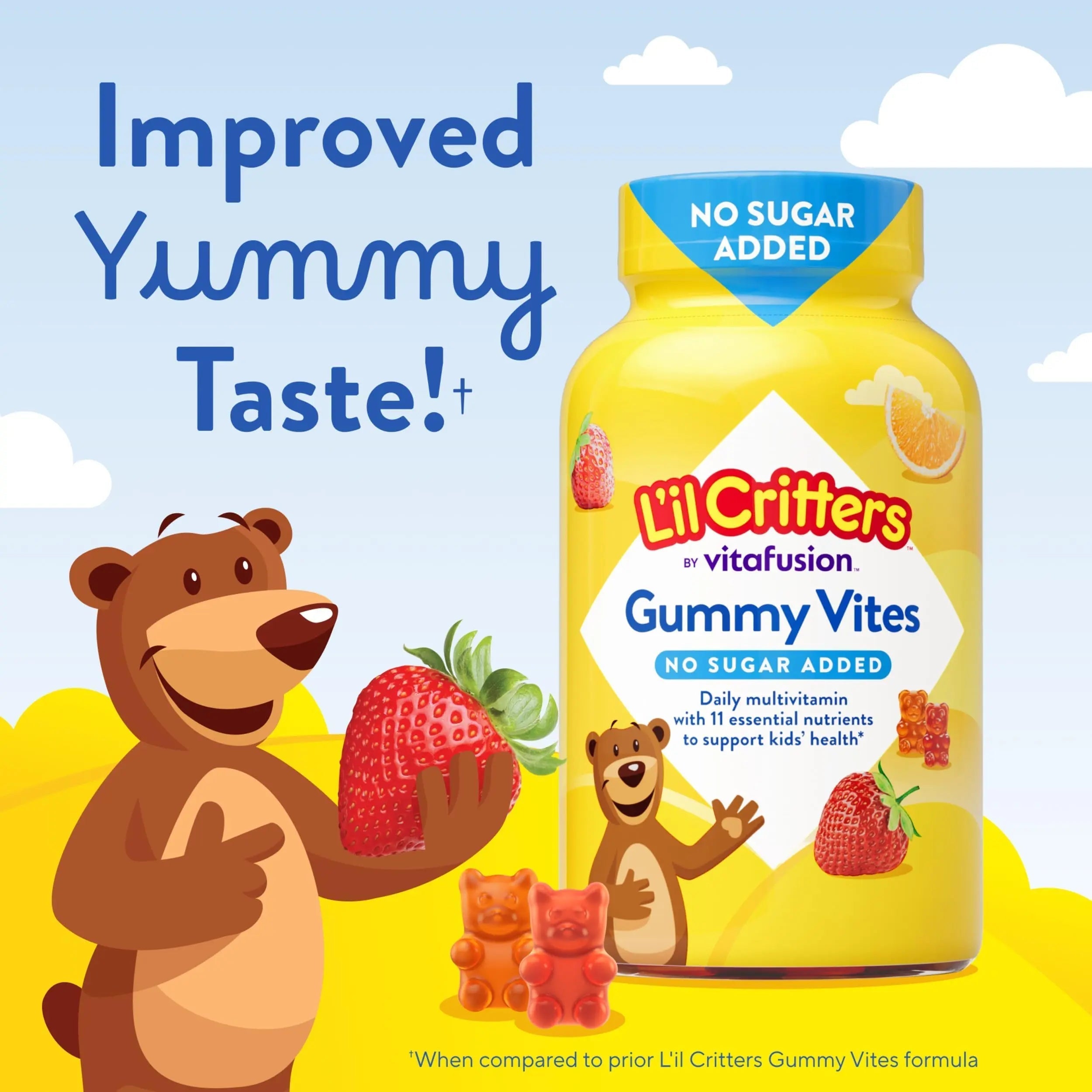 L’il Critters Gummy Vites No Sugar Added Daily Gummy Multivitamin for Ages 2+ Toddlers & Kids, Vitamin C, D3 for Immune Lil CrittersAu supplements