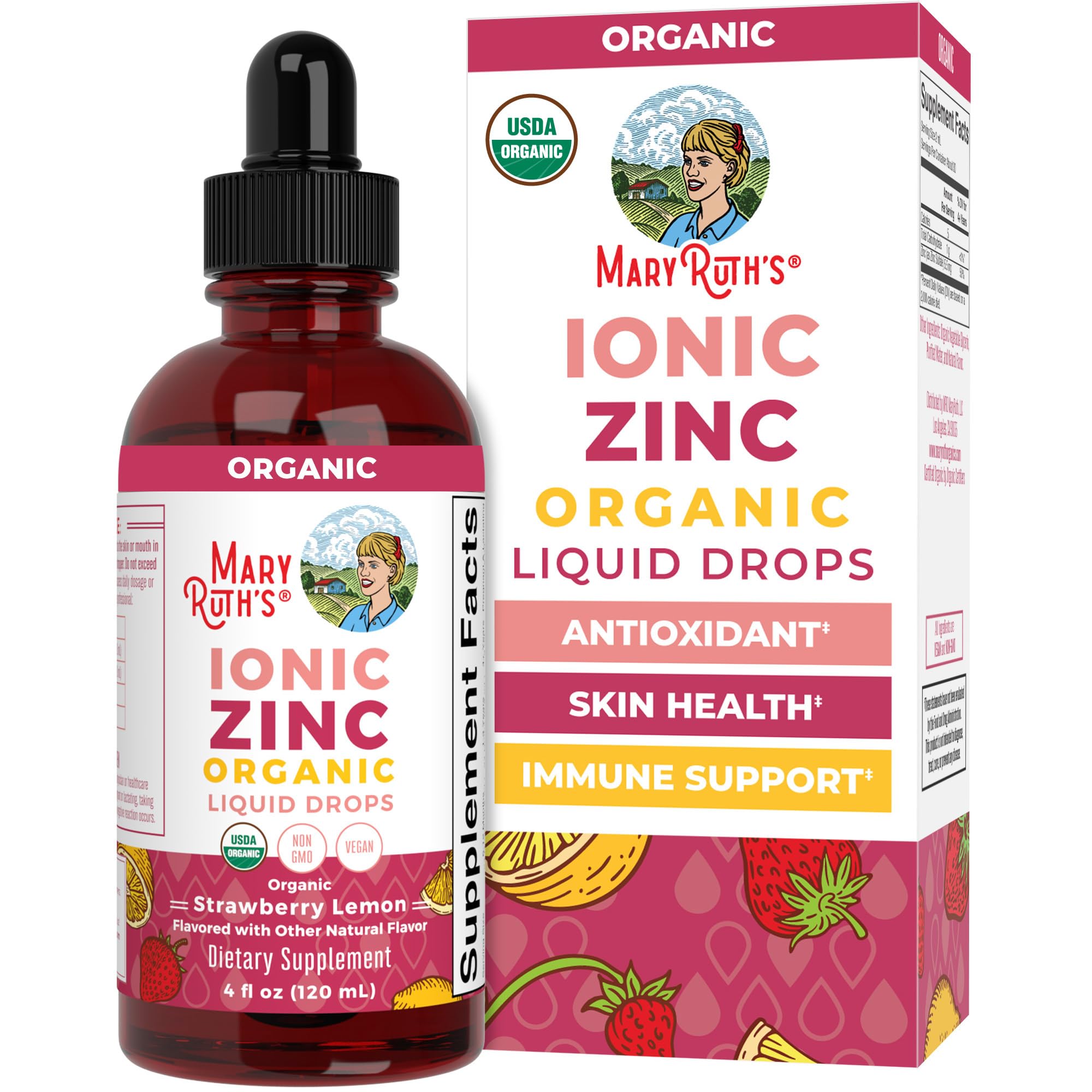 MaryRuth's Organic Liquid Zinc Supplement for Kids & Adults | Immune Support | Skin Health | Antioxidant | Cellular Metabolism | Zinc Sulfate | Vegan | Non-GMO | Sugar Free | Gluten Free | 4 oz MARYRUTH'SUS supplements